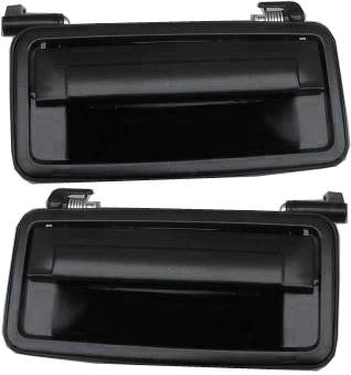 AM CORSICA 87-96 CUTLASS SUPREME 90-97 FRONT DOOR HANDLE RH and LH Outside Smooth Black w o Keyhole SKU SET C462107 Partslink GM1310109 GM1311109 OEM 16626760-16626761