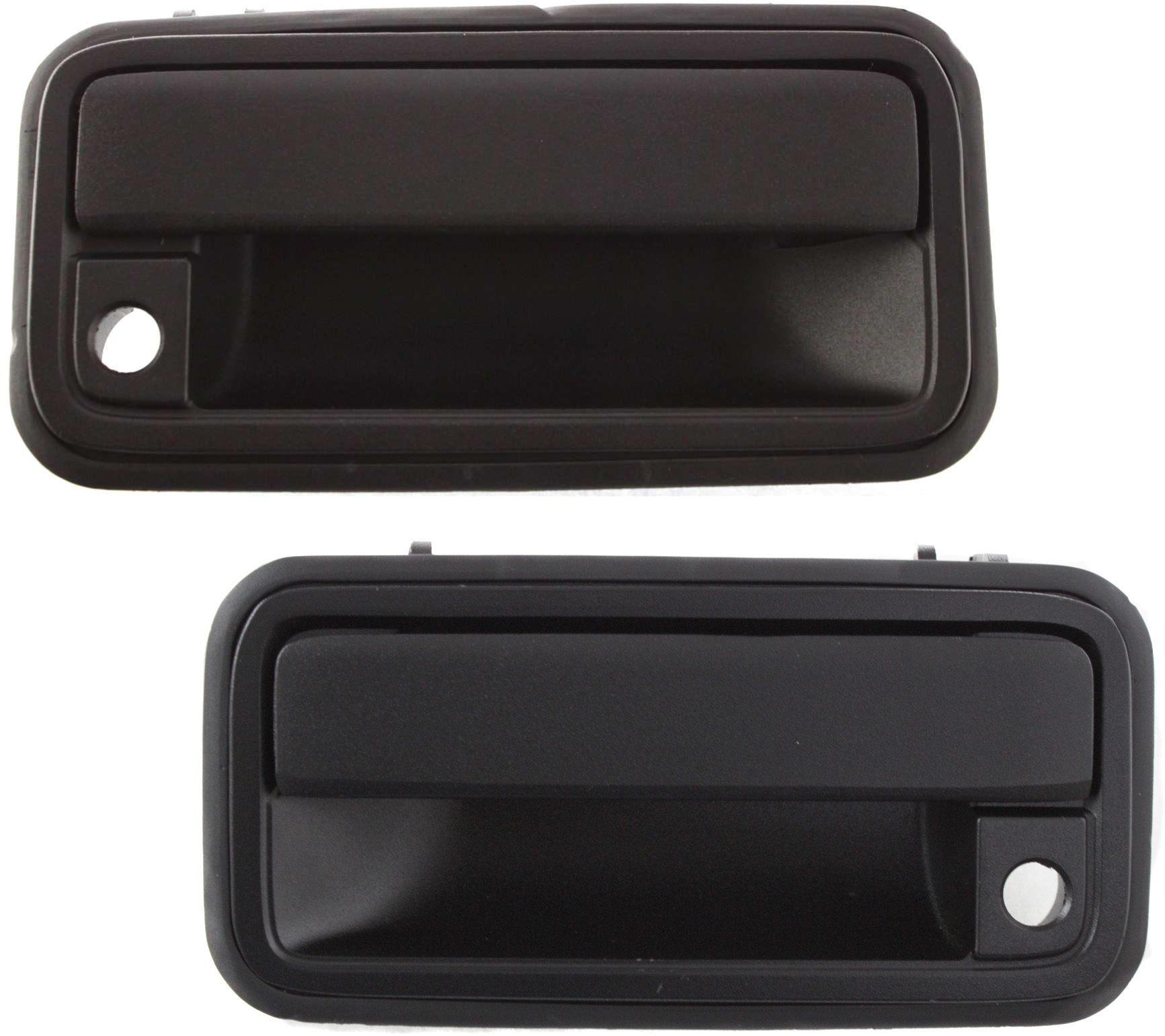 AM C K FULL SIZE P U 88-01 FRONT DOOR HANDLE RH and LH Outside Textured Black Metal Lever Plastic Bezel SKU SET C462111 Partslink GM1311132 GM1310132 OEM 15742230-15742229