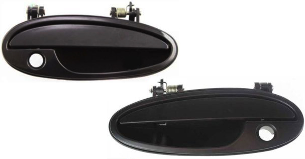 AM GRAND PRIX 97-08 FRONT DOOR HANDLE RH and LH Outside Smooth Black w Keyhole SKU SET C462175 Partslink GM1311134 GM1310134 OEM 10439371-10439527-10439372