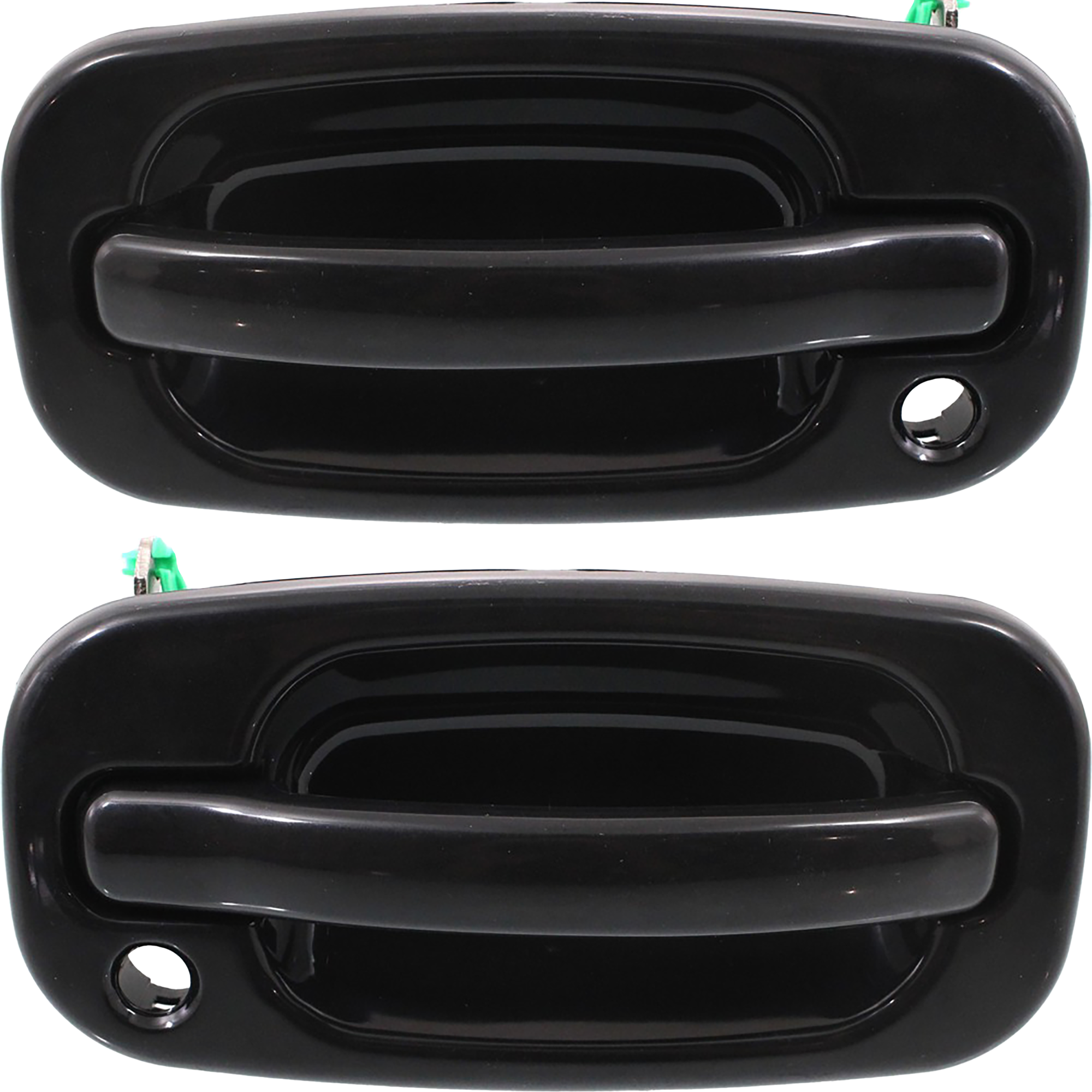 AM SILVERADO SIERRA 99-06 FRONT EXTERIOR DOOR HANDLE RH AND LH Smooth Black w Keyhole Includes 2007 Classic SKU SET C462187 Partslink GM1311140 GM1310140 OEM 15150736-19245506-15150735-192