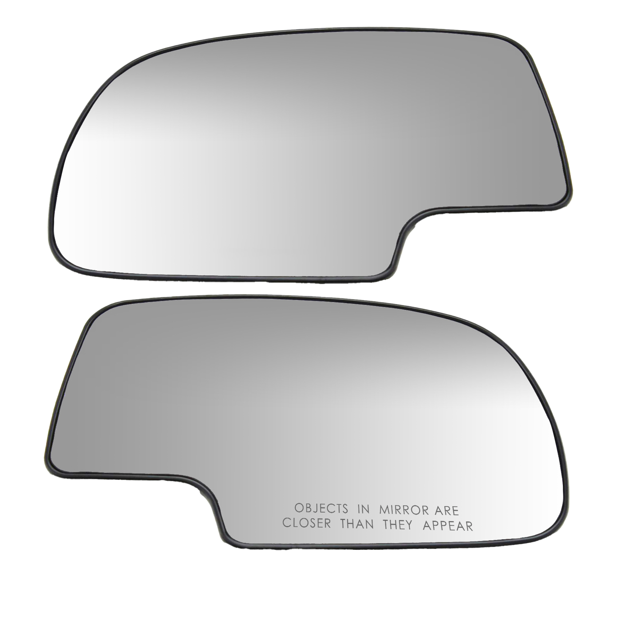 AM SILVERADO SIERRA 99-02 MIRROR GLASS RH AND LH Non Towing Non Heated w Backing Plate No Signal Light and Blind Spot Detection SKU SET C471175 Partslink GM1325105 GM1324105 OEM 12477844-12477843