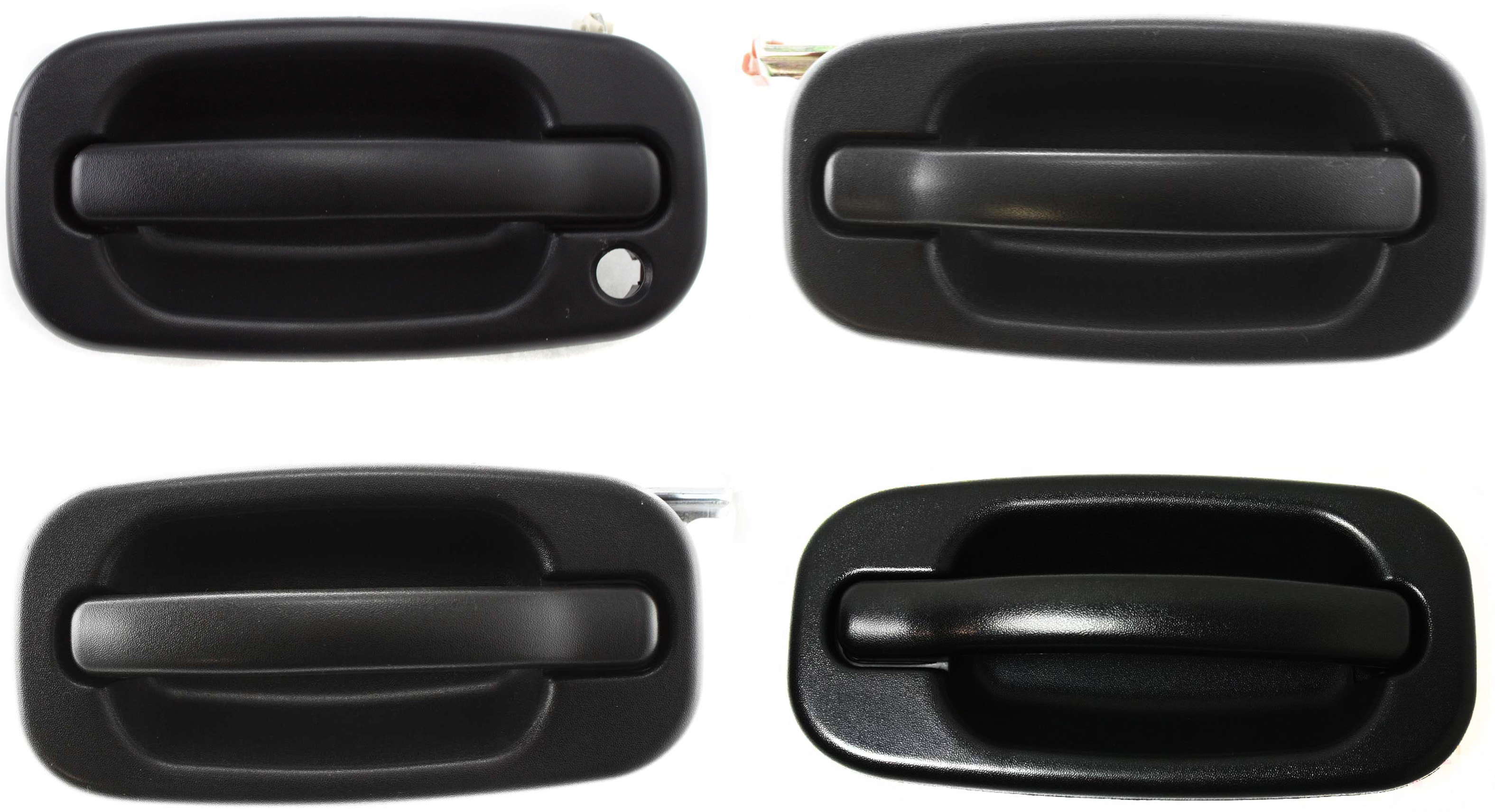 AM SILVERADO SIERRA 01-06 FRONT EXTERIOR DOOR HANDLE RH AND LH Textured Black Front LH w Key Hole Front RH and Rear RH and LH w o Key Hole SKU SET C491309-4 Partslink GM1310129 GM1521105 GM1520105 GM1311143 OEM 15182406-25942272-15721571-193