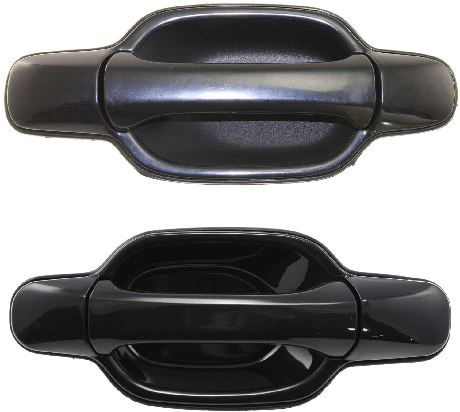 AM CANYON COLORADO 04-12 FRONT AND REAR DOOR HANDLE RH Outside Set of 2 Smooth Black Plastic SKU SET C491347-2 Partslink FDH010172 FDH010056 OEM 20829879-20829881