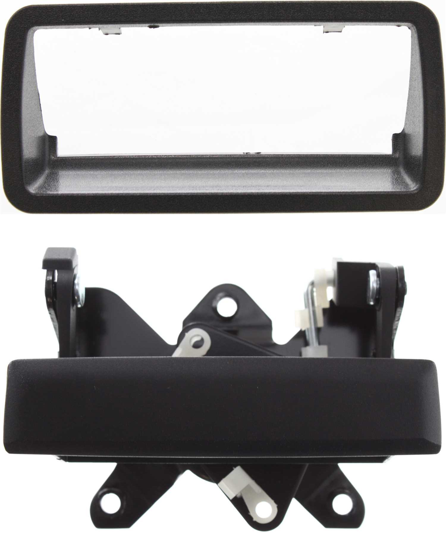 AM S10 SONOMA 97-04 TAILGATE HANDLE AND BEZEL Outside Textured Black w o Camera Hole w o Key Hole SKU SET C580708-2 Partslink GM1916103 GM1915107 OEM 15007219-15007218
