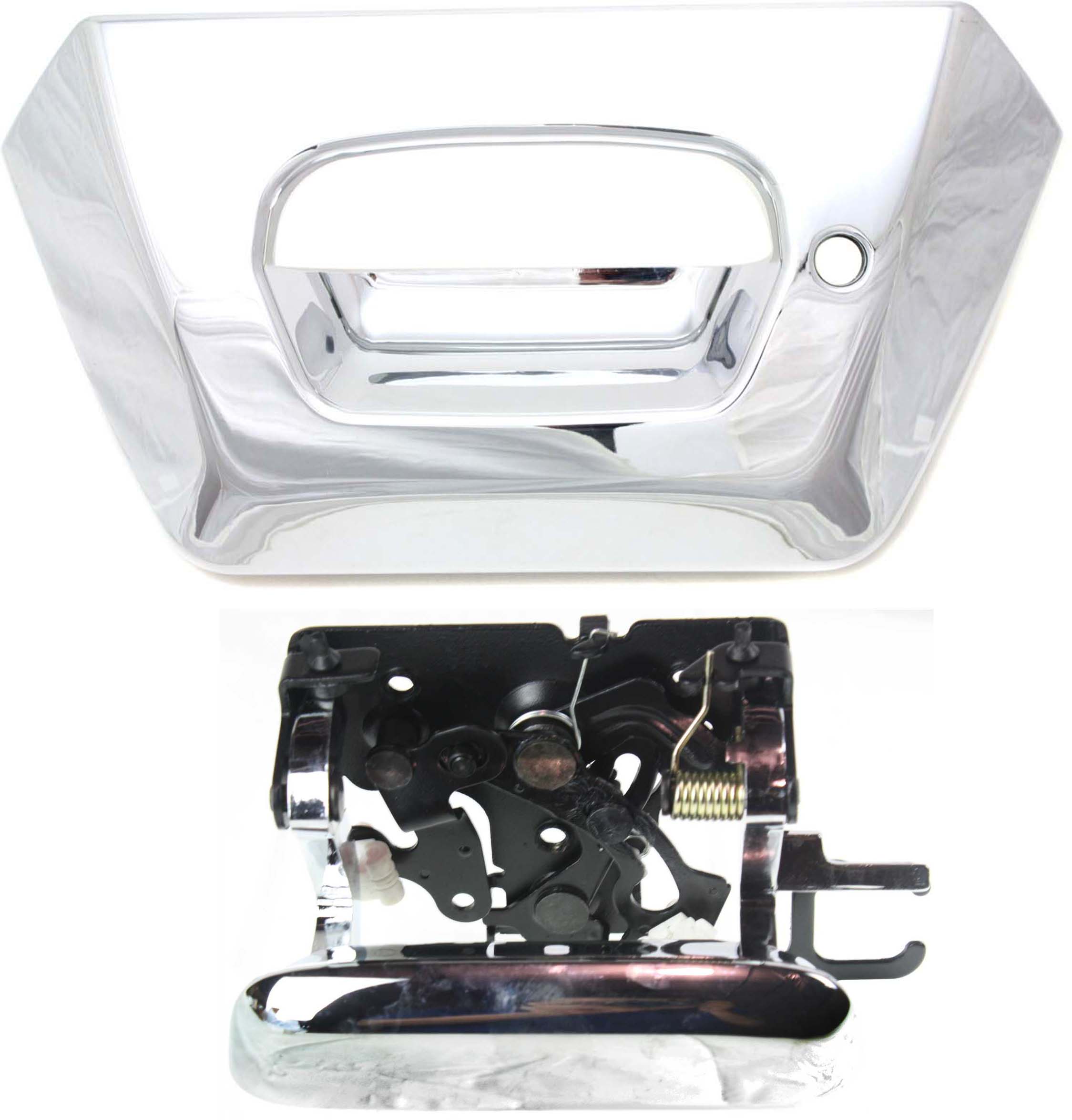 AM AVALANCHE 1500-02-02 TAILGATE HANDLE Outside with Bezel Chrome SKU SET C580718-2 Partslink GAH010012 OEM Performance