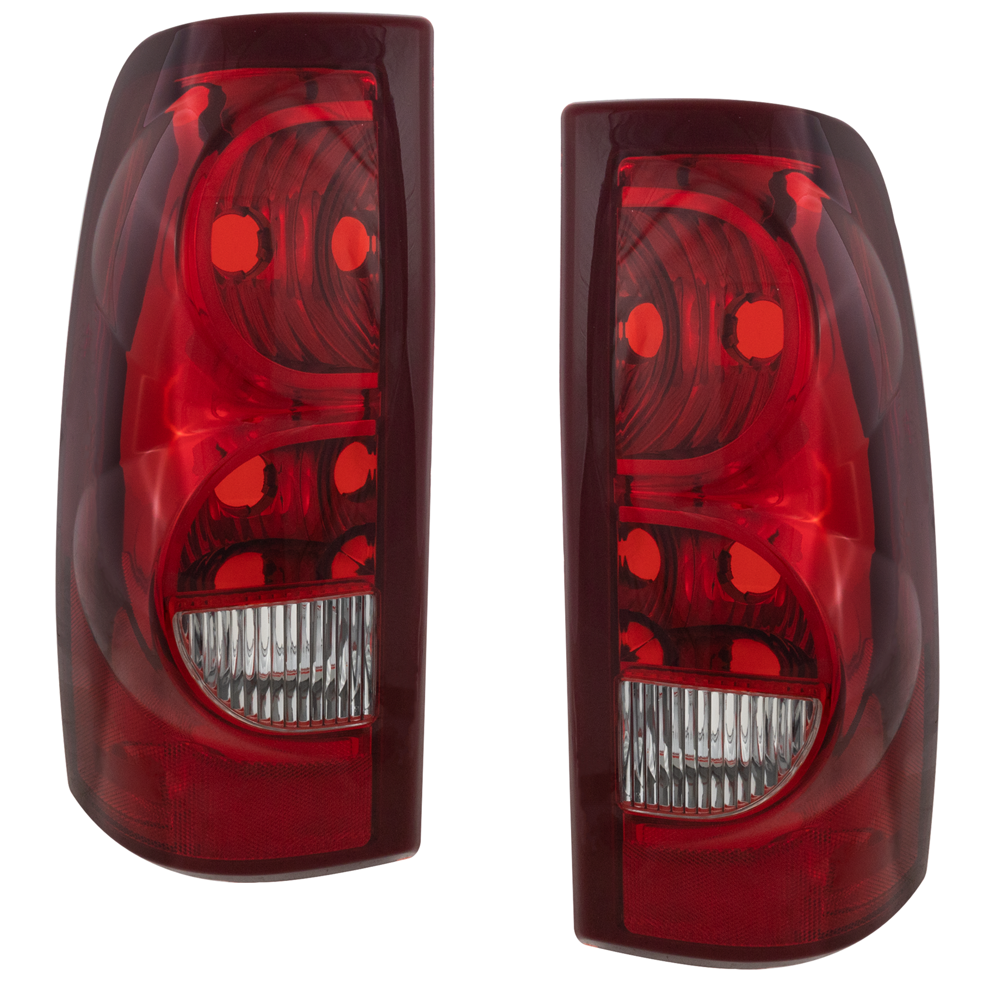 AM SILVERADO 1500-2500-03-03 TAIL LAMP RH AND LH Lens and Housing Fleetside CAPA SKU SET C730107Q OEM 19169003 PFM 19169002 PFM