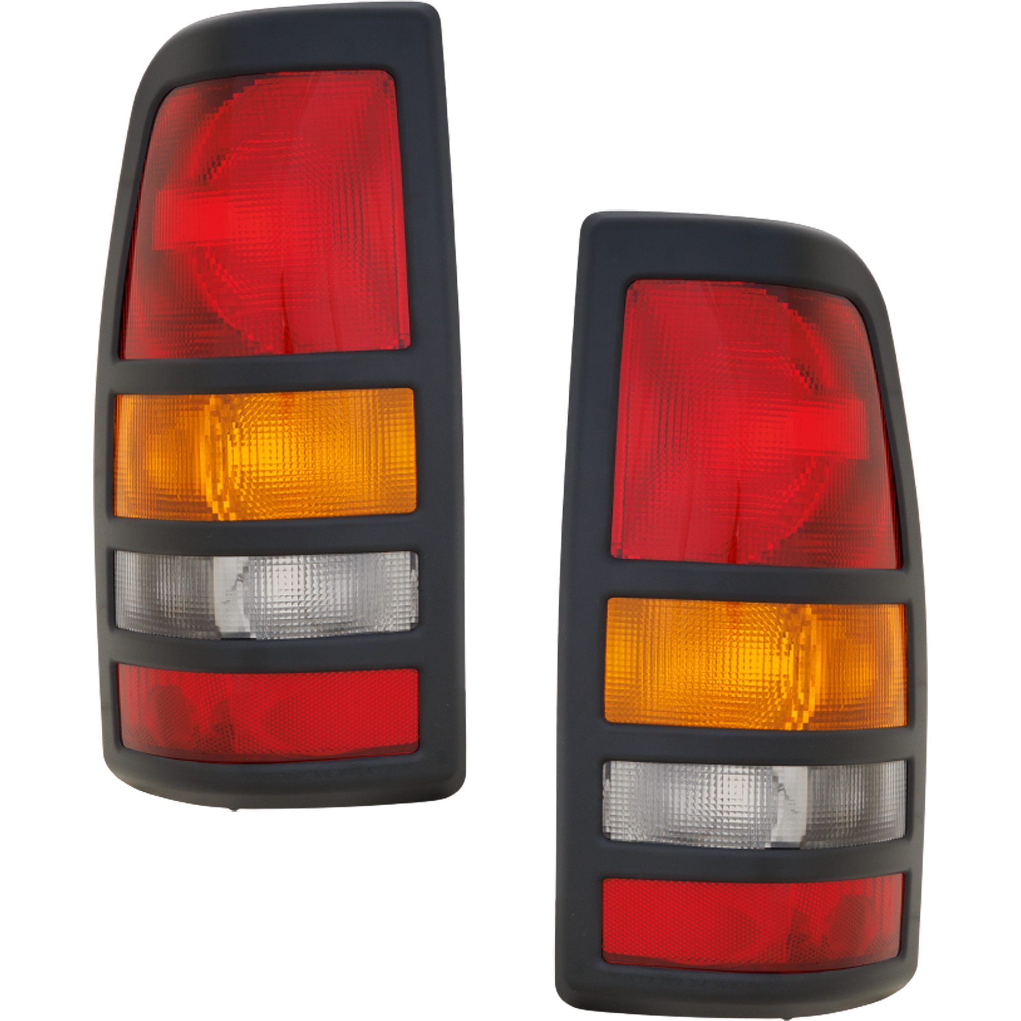 AM SILVERADO SIERRA 3500-01-03 TAIL LAMP RH AND LH Lens and Housing w Black Bezel Fleetside SKU SET C730149 U OEM 19169020 PFM 19169019 PFM