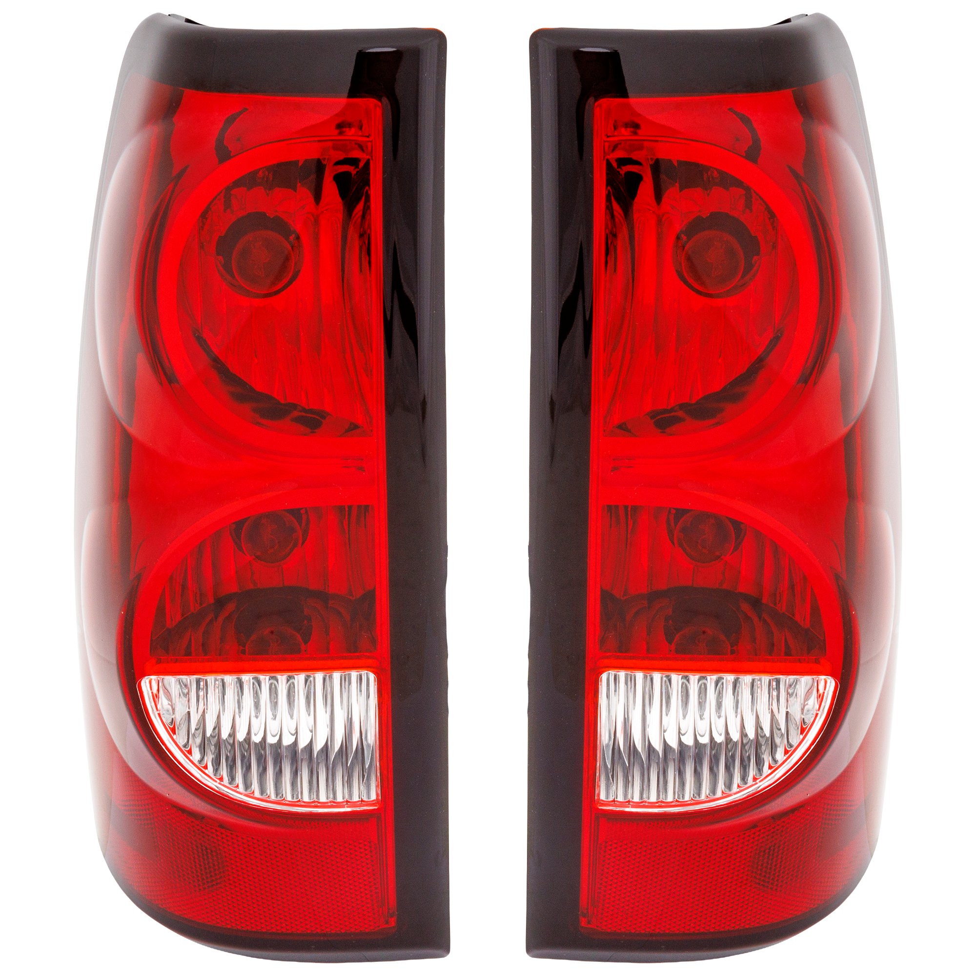 AM SILVERADO 04-07 TAIL LAMP RH AND LH Assembly Halogen w Black Trim Fleetside Includes 2007 Classic SKU SET C730163 Partslink GM2801174 GM2800174 OEM 19169005-19169004