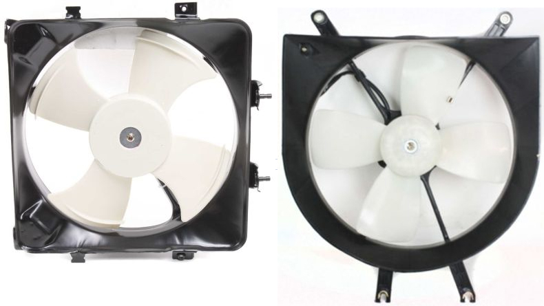 AM CIVIC 93-95 RADIATOR AND A C CONDENSER FAN ASSEMBLY SKU SET CF 007 Partslink HO3113103 HO3115102 OEM 19015P08013 PFM 80151SR3013-80