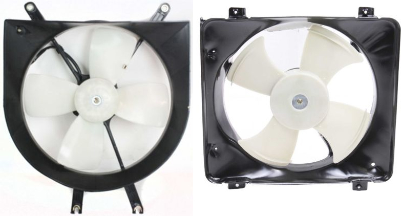 AM CIVIC 96-00 COOLING FAN ASSEMBLY RH AND LH Single Fan SKU SET CF 008 Partslink HO3115102 HO3113104 OEM 19015P08013 PFM 80161S04000