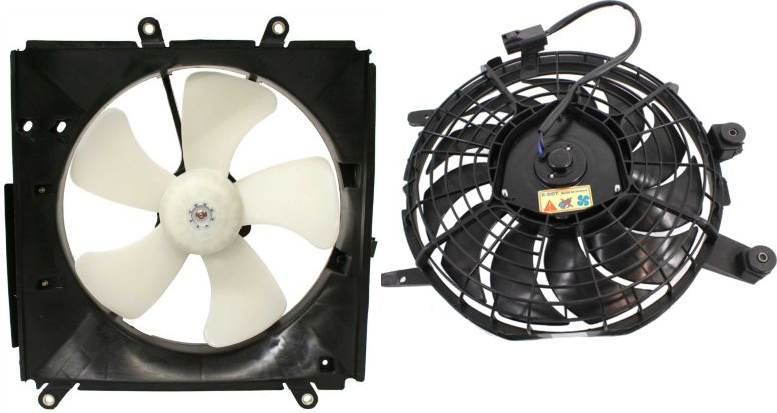 AM COROLLA 96-97 RADIATOR AND A C CONDENSER FAN ASSEMBLY SKU SET CF 010 Partslink TO3112101 TO3113105 OEM 1671115271 PFM 8859012270