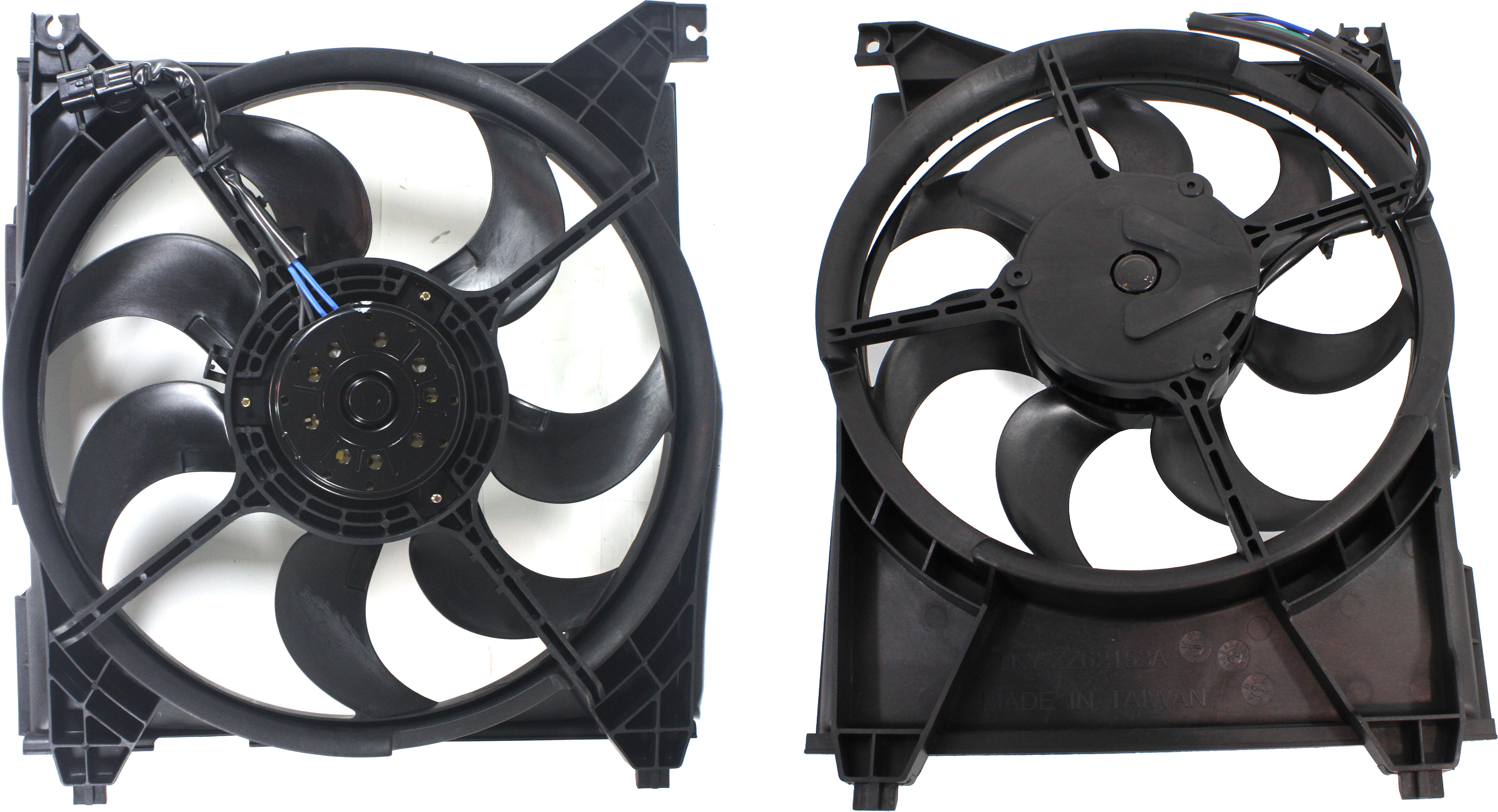 AM SONATA 99-05 MAGENTIS OPTIMA 01-06 RADIATOR AND A C CONDENSER FAN ASSEMBLY SKU SET CF 024 Partslink HY3115103 HY3113107 OEM 253803D180-9773038000