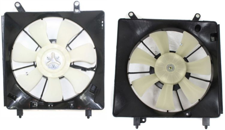 AM RSX 02-06 COOLING FAN ASSEMBLY Set of 2 A C Fan and Radiator Fan Shroud Assembly SKU SET CF 025 Partslink AC3115103 AC3113103 OEM 19015PNDA01-38615PND003