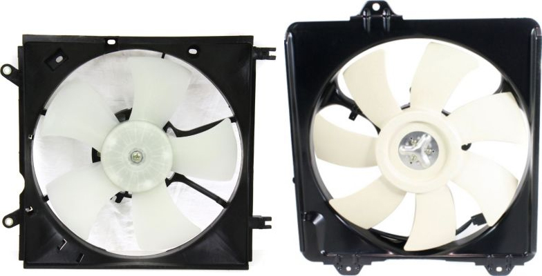AM RAV4-01-05 RADIATOR AND A C CONDENSER FAN ASSEMBLY SKU SET CF 032 Partslink TO3115120 TO3115127 OEM 1671128150-1671128180