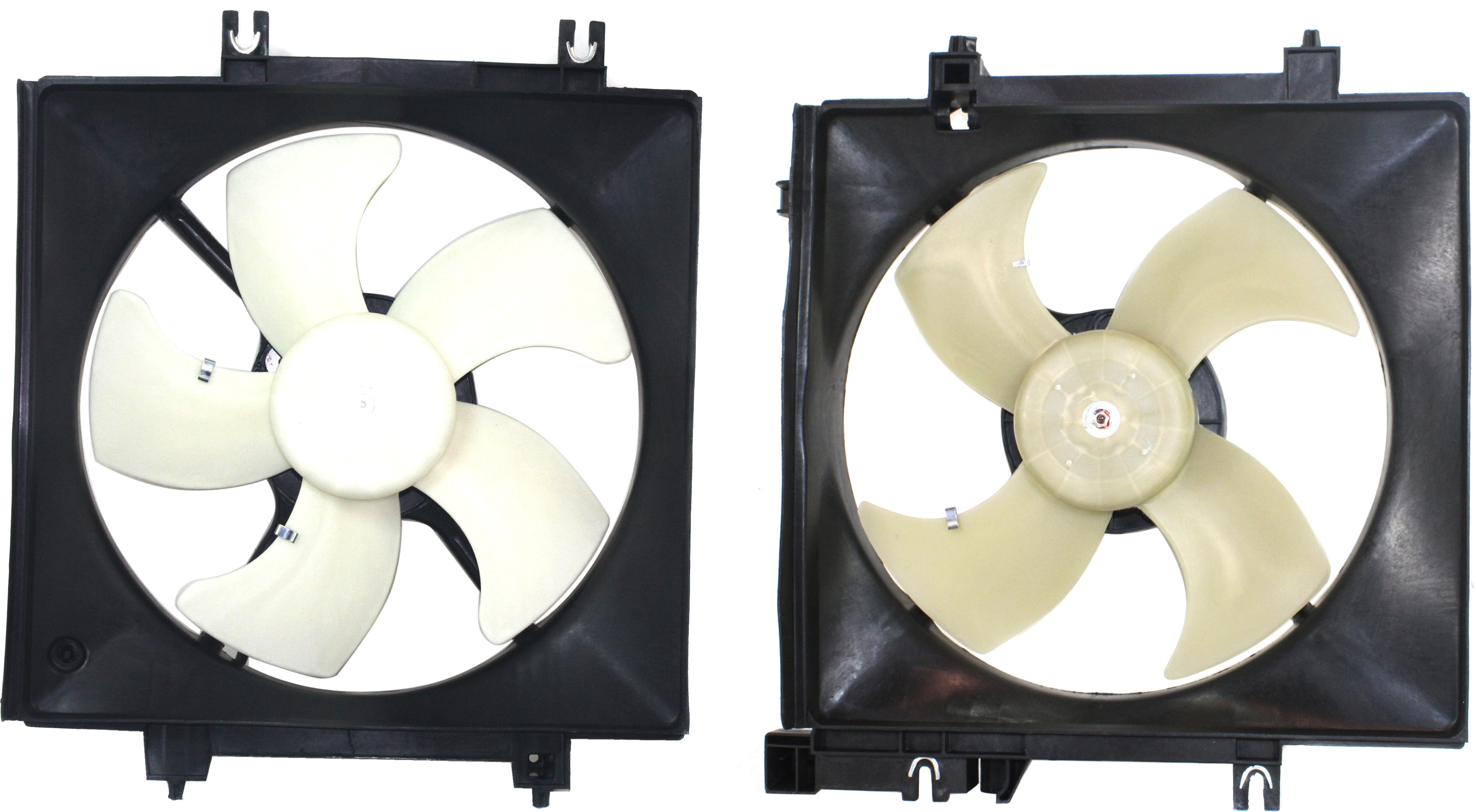 AM LEGACY OUTBACK 05-14 RADIATOR FAN ASSEMBLY RH AND LH 4 Cyl w o Turbo SKU SET CF 036 Partslink SU3115115 SU3115116 OEM 45122AG02C 45122AG02B 45121AG0