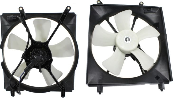 AM SOLARA 00-03 ES300-99-01 RADIATOR AND A C CONDENSER FAN ASSEMBLY SKU SET CF 050 Partslink TO3115124 LX3115105 TO3113113 OEM 163630A050 PFM 163630A060 PFM