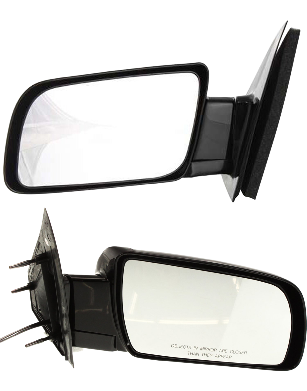 AM ASTRO 00-05 MIRROR RH AND LH Power Manual Folding Non Heated Paintable Below Eyeline SKU SET CV12ER Partslink GM1320232 GM1321232 OEM 15757375-15757376