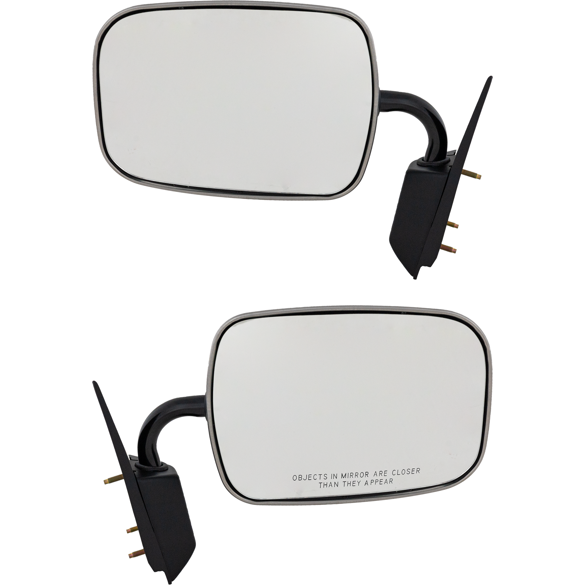 AM C K FULL SIZE P U 88-02 MIRROR RH AND LH Non Towing Manual Adjust Manual Folding Non Heated Polished Below Eyeline Type Steel SKU SET CV131R OEM 15697331-15697332