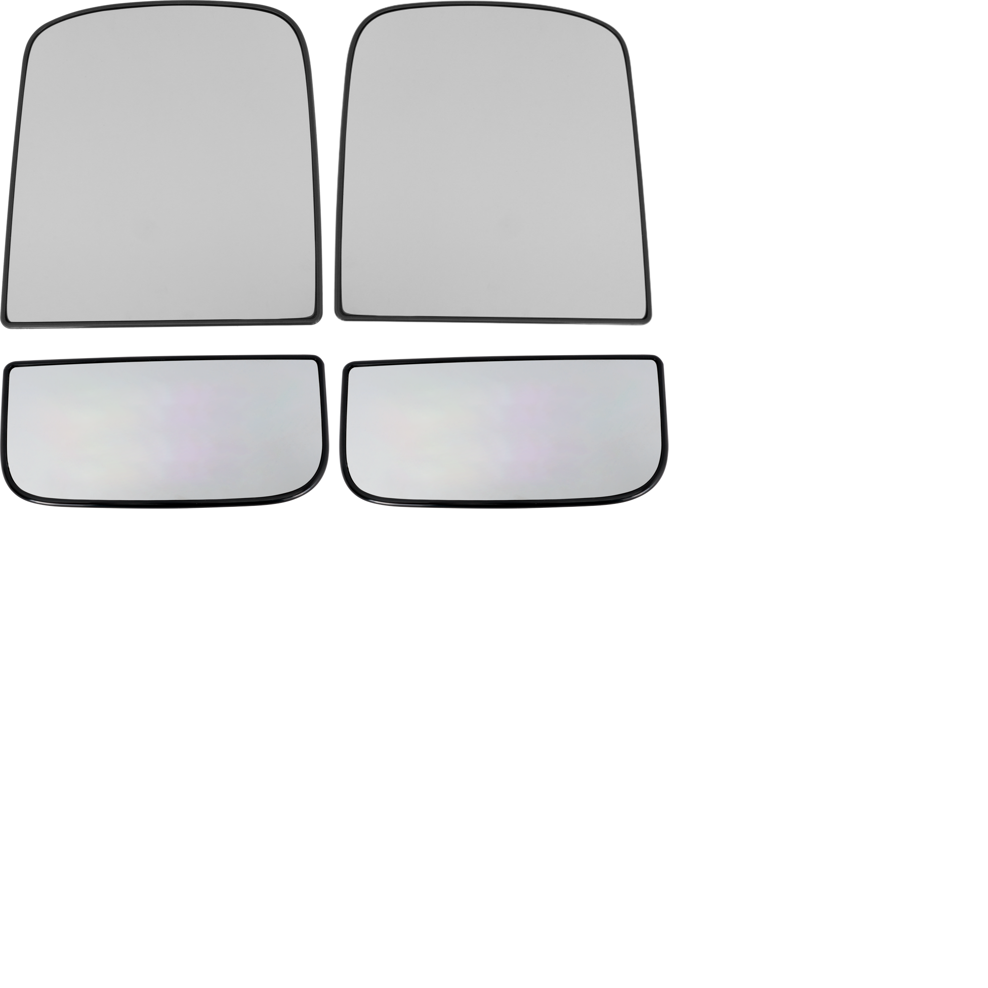 AM SILVERADO 2500 HD SILVERADO 3500 HD 07-19 RH AND LH TOWING MIRROR GLASS Upper and Lower Fits Mirror No Blind Spot Detection Set of 4 SKU SET CV149GR 4 Partslink GM1324141 GM1324142 GM1325141 GM1325142 OEM 15933015-15933016-15933019-191