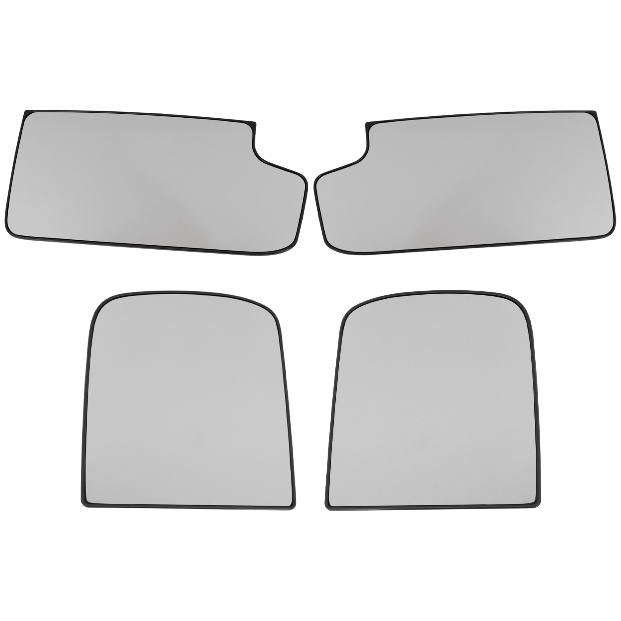 AM SILVERADO 2500 HD SILVERADO 3500 HD 15-19 RH AND LH TOWING MIRROR GLASS Upper and Lower Fits Mirror No Blind Spot Detection Set of 4 SKU SET CV150GR 4 Partslink GM1324141 GM1324150 GM1325141 GM1325150 OEM 15933015-15933016-23444113-234