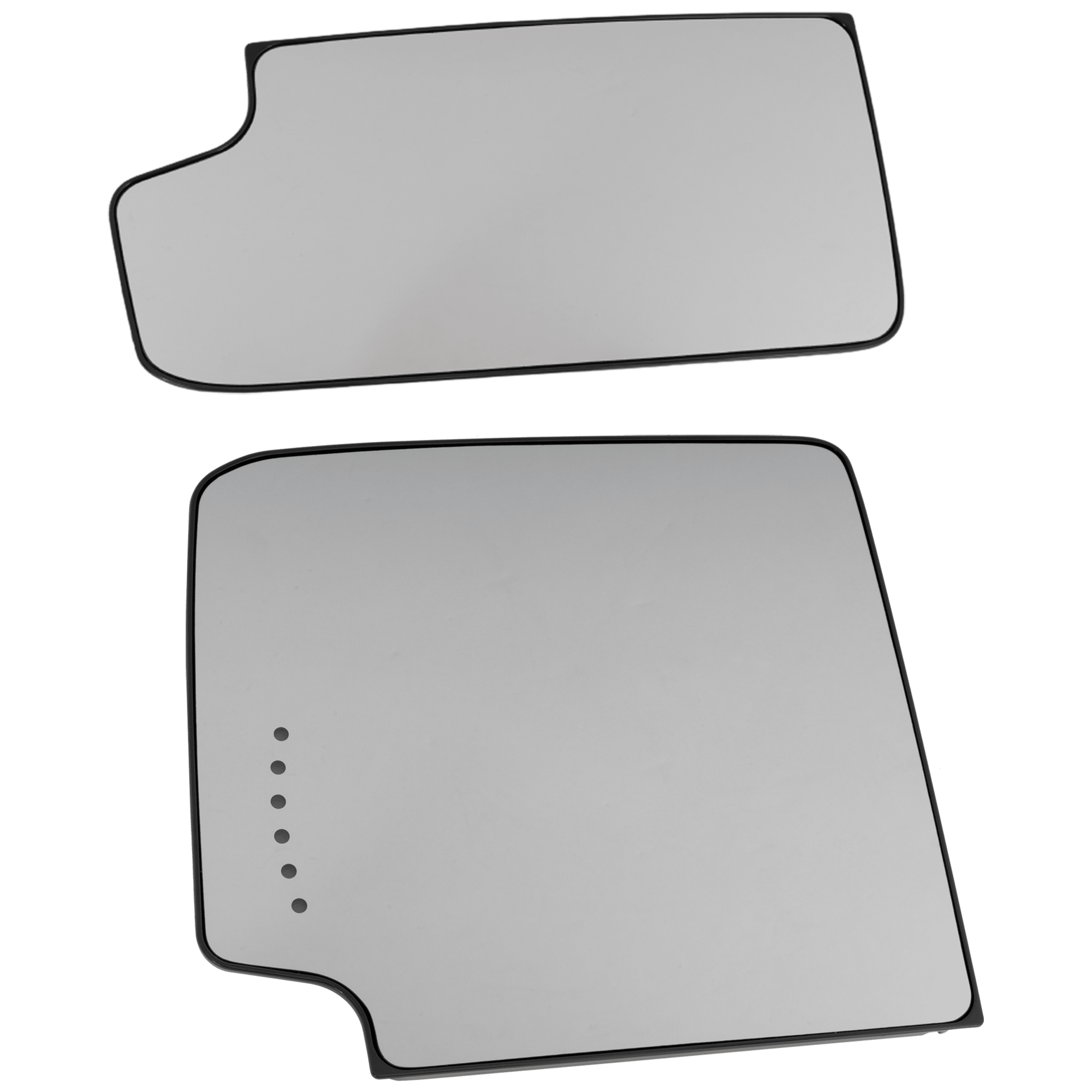AM SILVERADO 2500 HD SILVERADO 3500 HD SIERRA 2500 HD 15-19 MIRROR GLASS LH Upper and Lower Power Heated Upper?Glass Non Heated?Lower?Glass w Signal Light Fits Mirrors w o Spot Light SKU SET CV152GL 2 Partslink GM1324149 GM1324150 OEM 23444110-23444114