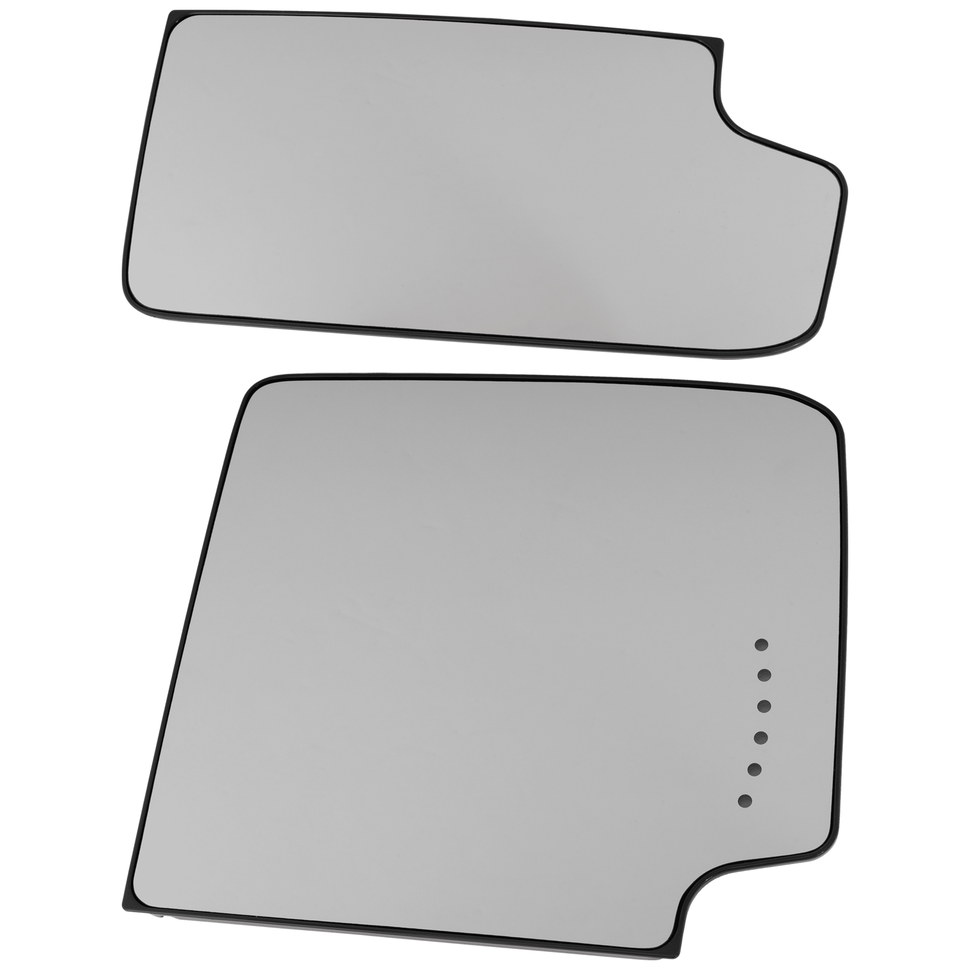 AM SILVERADO 2500 HD SILVERADO 3500 HD SIERRA 2500 HD 15-19 MIRROR GLASS RH Upper and Lower Power Heated Upper?Glass Non Heated?Lower?Glass w Signal Light Fits Mirrors w o Spot Light SKU SET CV152GR 2 Partslink GM1325149 GM1325150 OEM 23444109-23444113