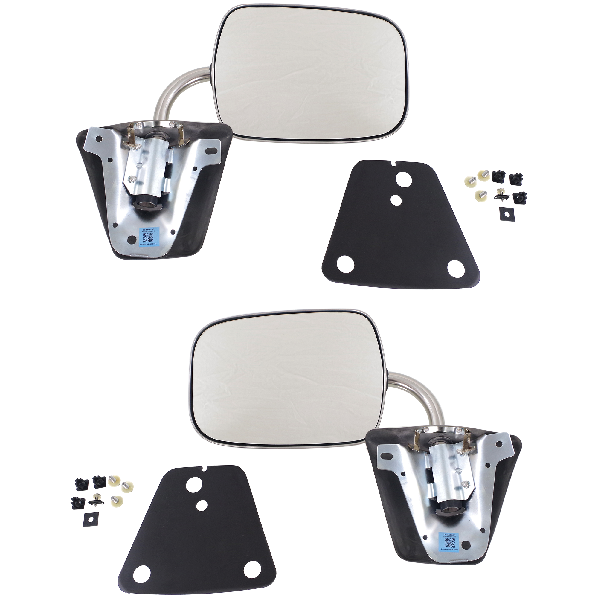 AM C K FULL SIZE P U 73-87 SUBURBAN 73-91 MIRROR RH AND LH=RH AND LH Non Towing Manual Adjust Stainless Steel Polished Below Eyeline SKU SET CV17R L Partslink GM1320103 OEM 996220