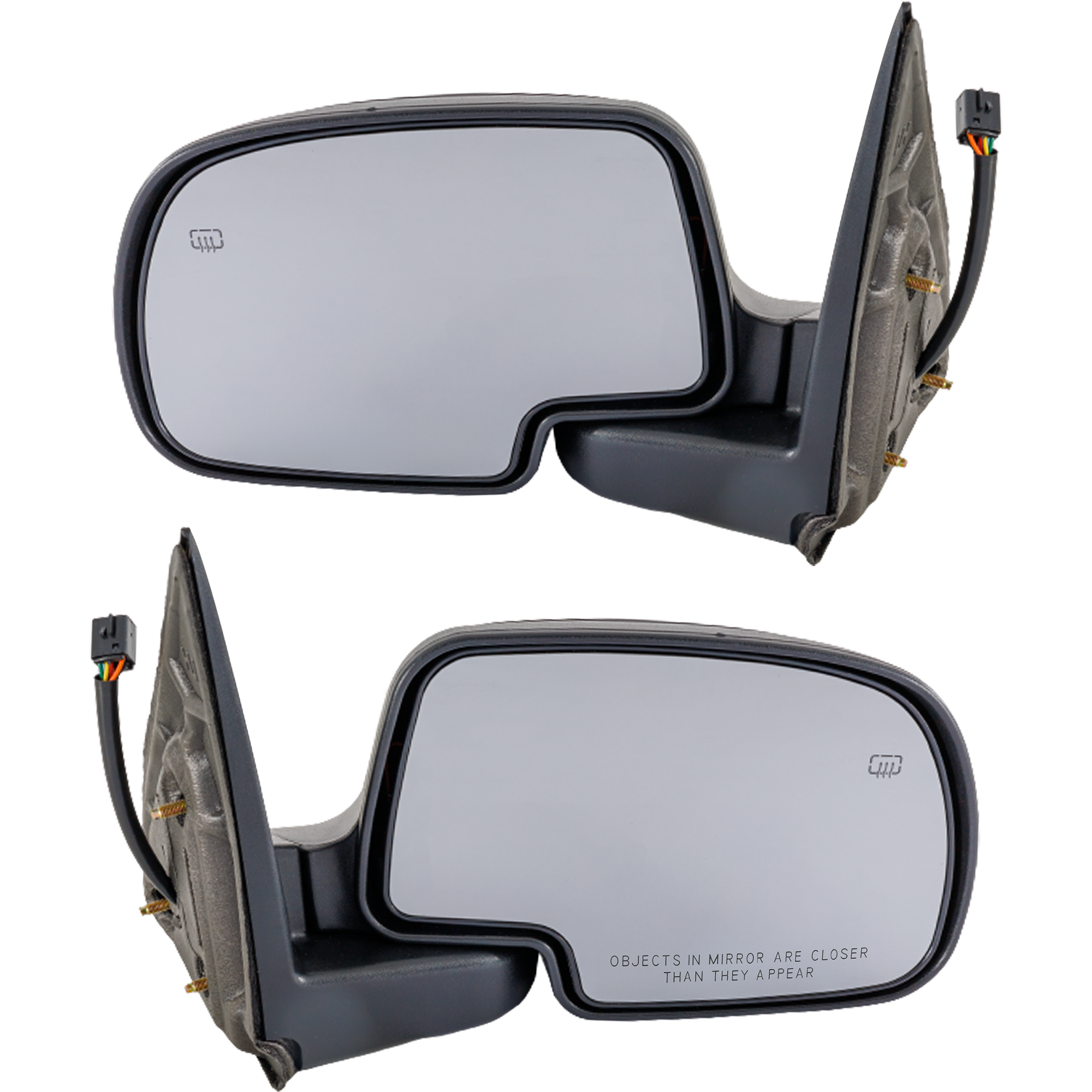 AM SILVERADO SIERRA 99-06 MIRROR RH AND LH Non Towing Power Manual Folding Heated Textured Includes 2007 Classic w Puddle Light No Memory and Signal Light SKU SET CV19ER Partslink GM1320247 GM1321247 OEM 15179832-15179833