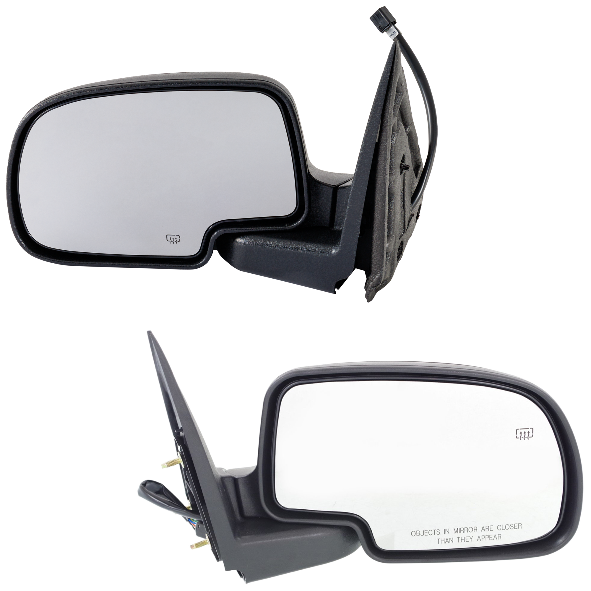 AM SILVERADO SIERRA 99-02 MIRROR RH AND LH Non Towing Power Manual Folding Heated Textured No Memory Puddle Light and Signal Light SKU SET CV21ER Partslink GM1320250 GM1321250 OEM Performance