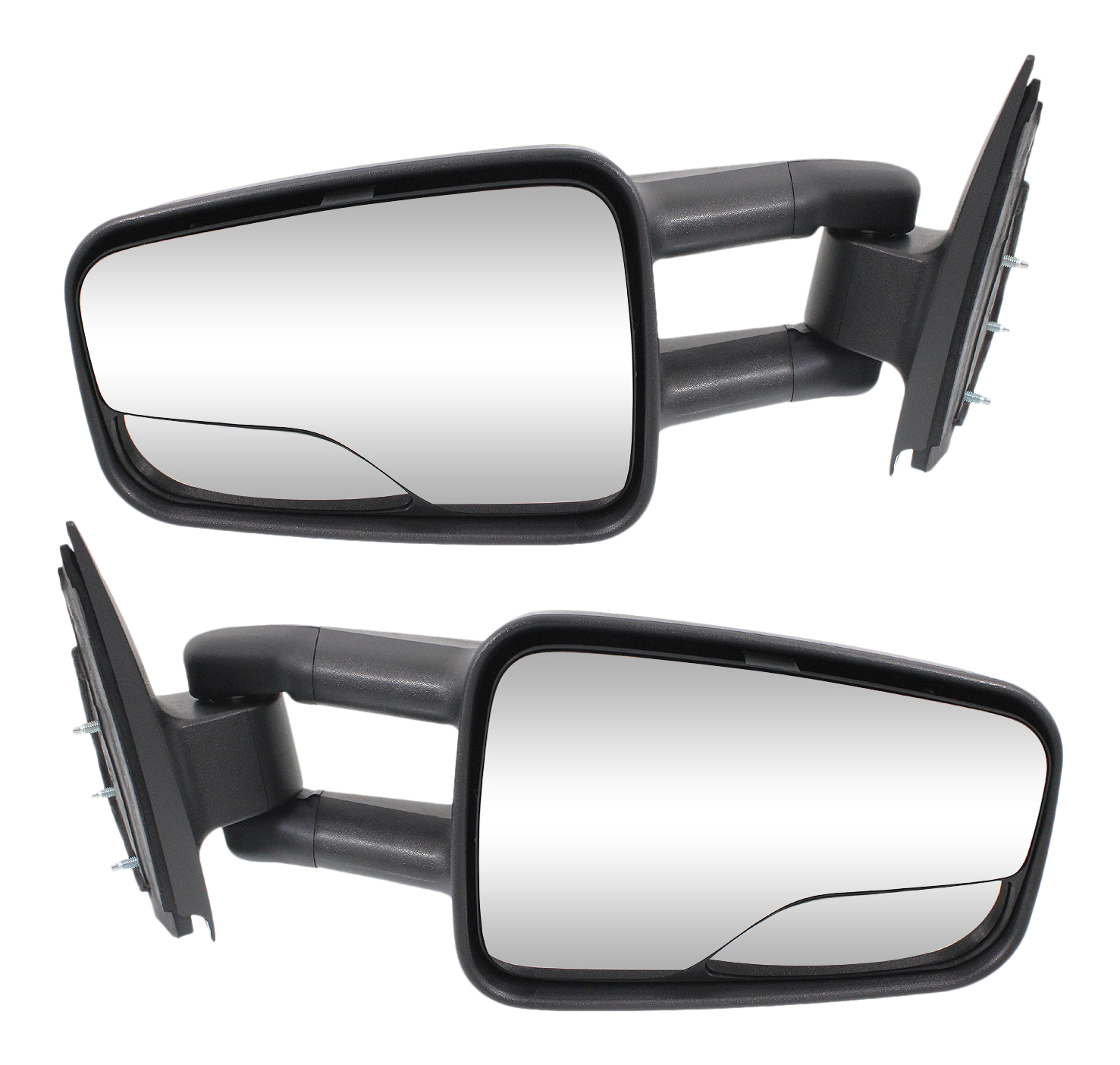 AM SILVERADO SIERRA 99-07 MIRROR RH AND LH Man Camper Manual Folding Non Heated w BSG Txtd Blk Includes 2007 Classic SKU SET CV27R 2 Partslink GM1320244 GM1321298 OEM 15172059-15172060