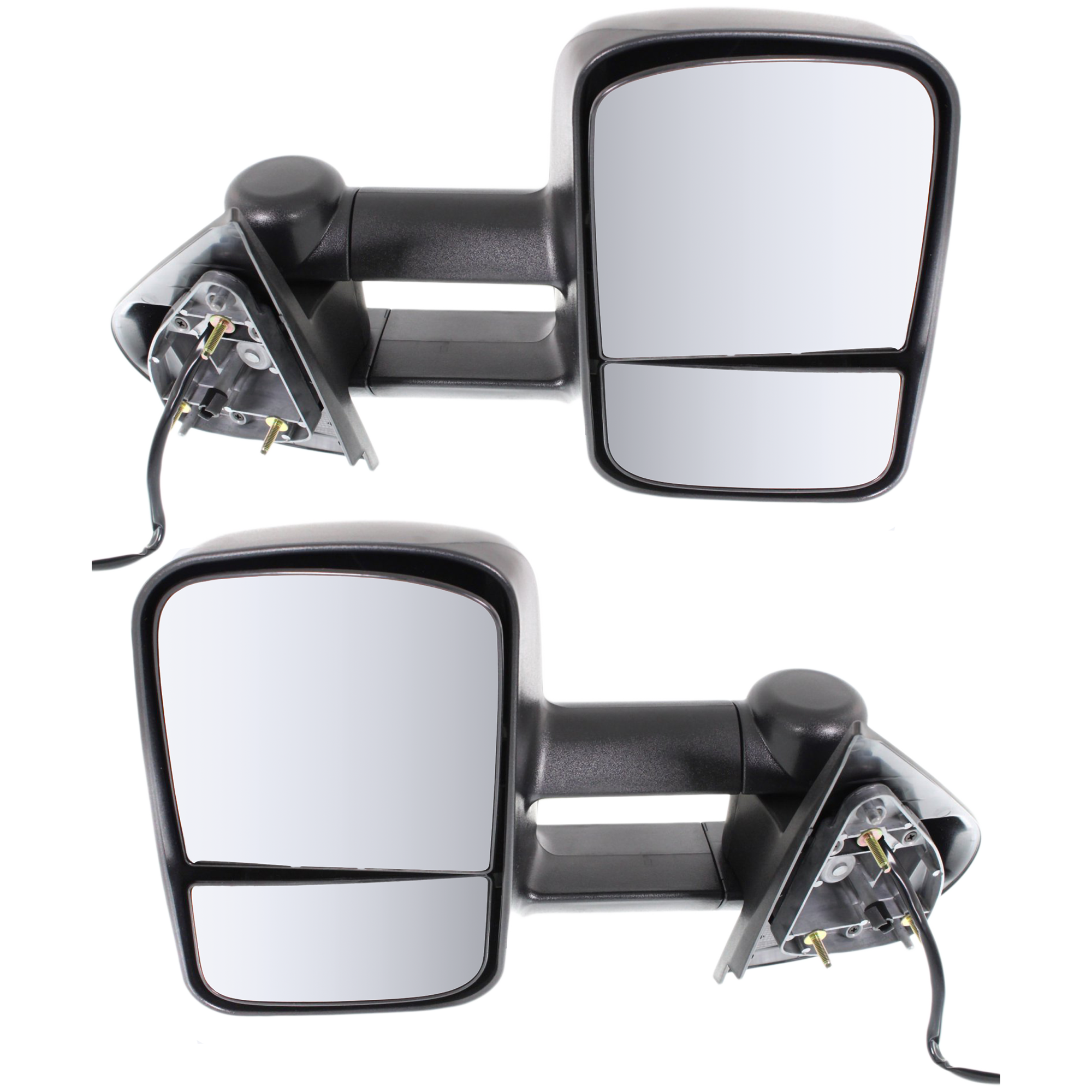 AM SILVERADO 07-14 SUBURBAN 07-14 TOWING MIRROR RH AND LH Power Manual Folding Heated Textured No Memory Puddle Light and Signal Light SKU SET CV41ER Partslink GM1320407 GM1322113 OEM 20862098-25838267-20862099-208
