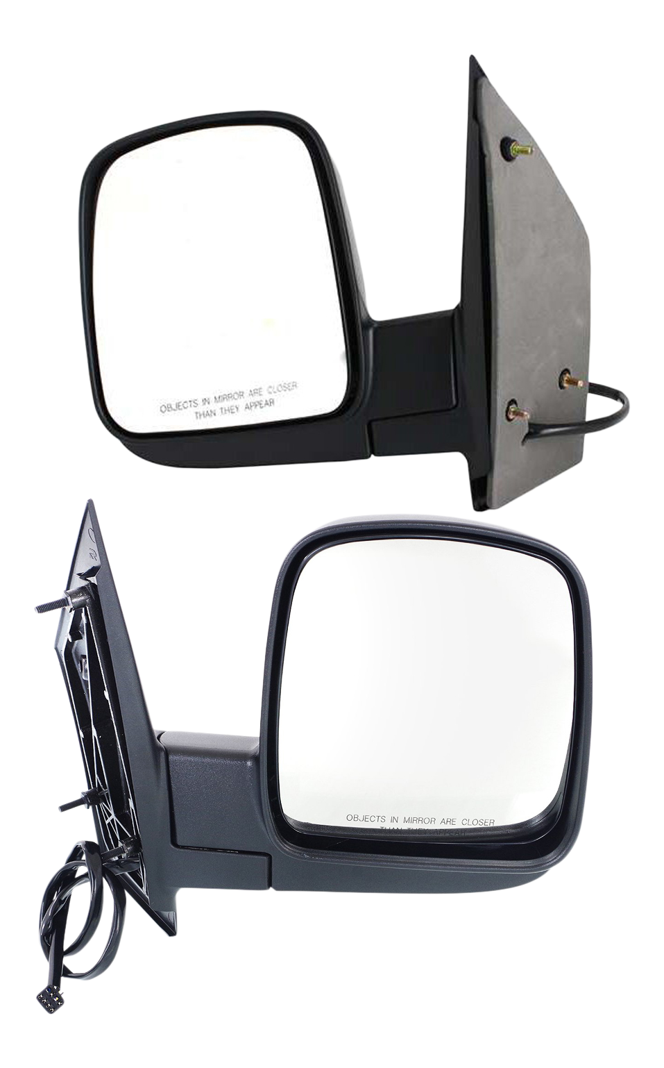 AM EXPRESS SAVANA VAN 03-07 MIRROR RH AND LH Non Towing Power Manual Folding Heated Textured Standard Type No Signal Light SKU SET CV53ER Partslink GM1320283 GM1321283 OEM 15937981-15937984