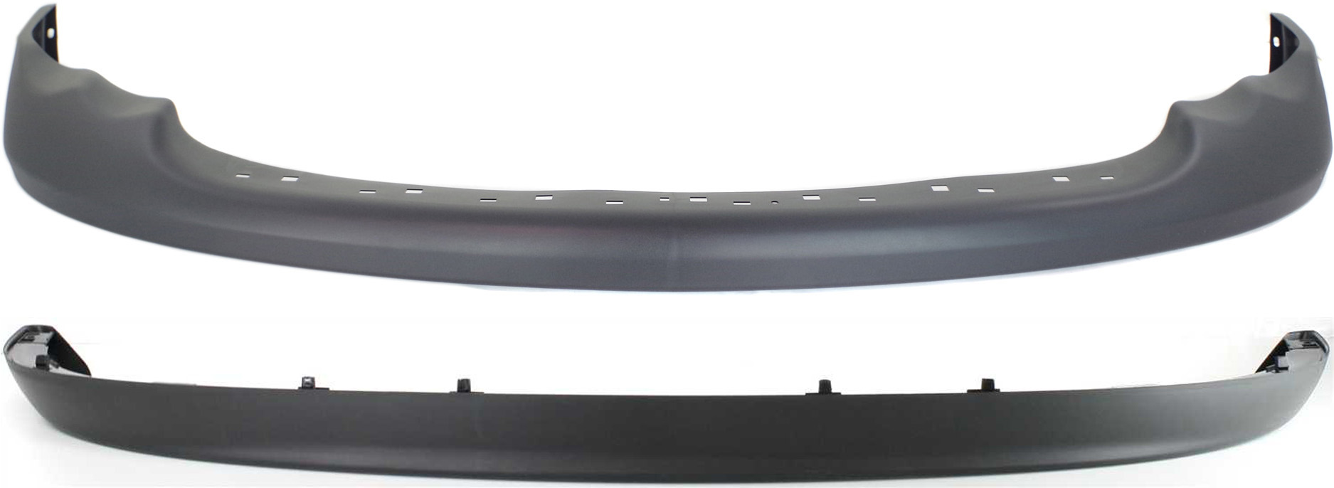 AM DODGE FULL SIZE P U 02-05 FRONT UPPER AND LOWER VALANCE Textured SKU SET D010313-2 Partslink CH1000411 CH1090125 OEM 55077337AD 55077337AB 55077355