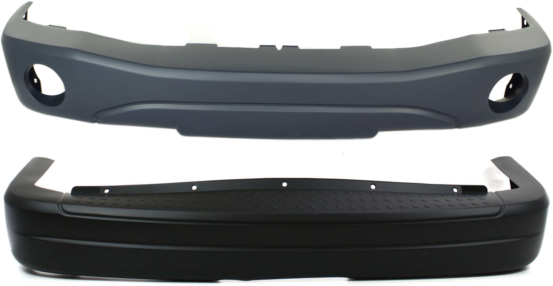 AM DURANGO 04-06 FRONT AND REAR BUMPER COVER Primed SKU SET D010326P 2 Partslink CH1000418 CH1100308 OEM 5HP18TZZAB 5JE57TZZAE