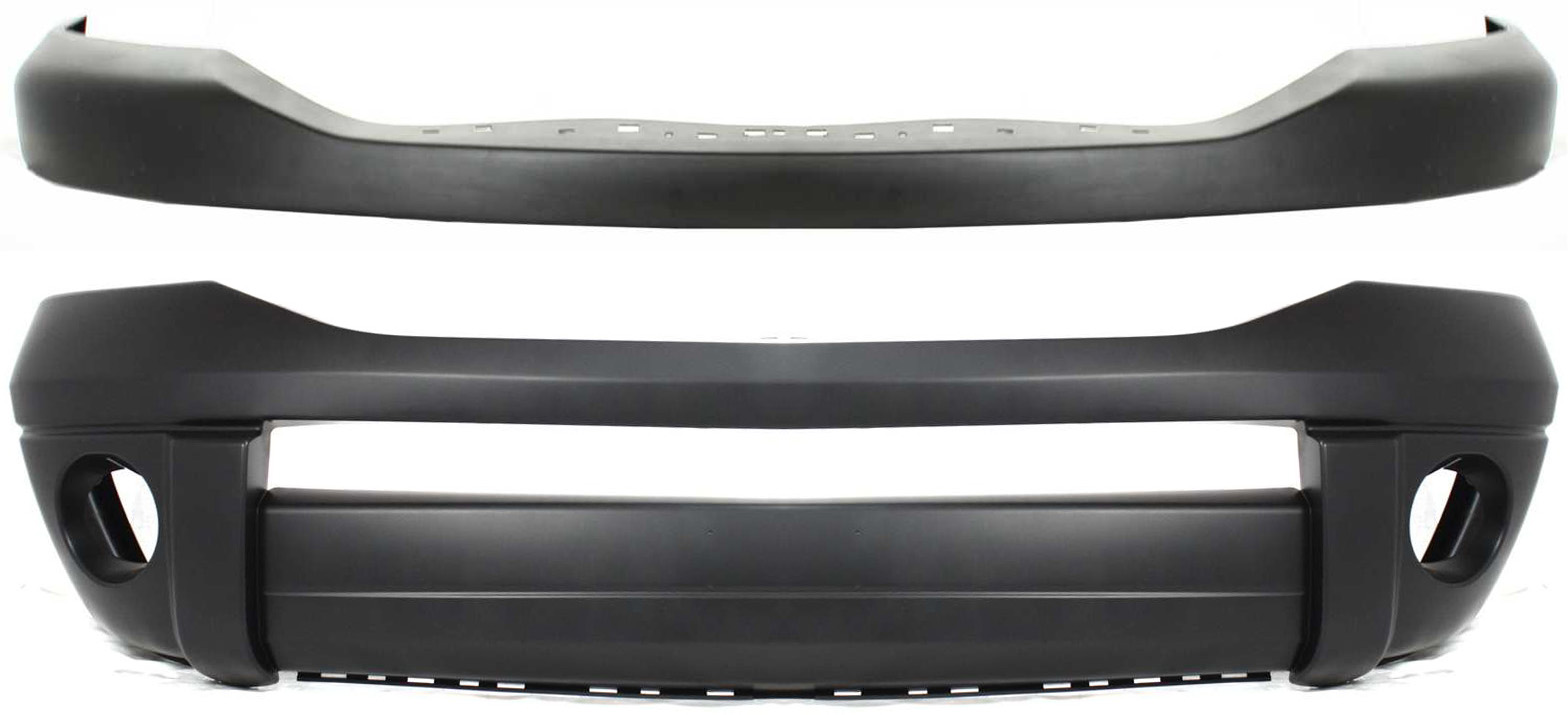 AM DODGE FULL SIZE P U 06-09 FRONT BUMPER COVER Upper and Lower Textured top Primed bottom SKU SET D010351-2 Partslink CH1000873 CH1000880 OEM 68001349AA 55077762AA