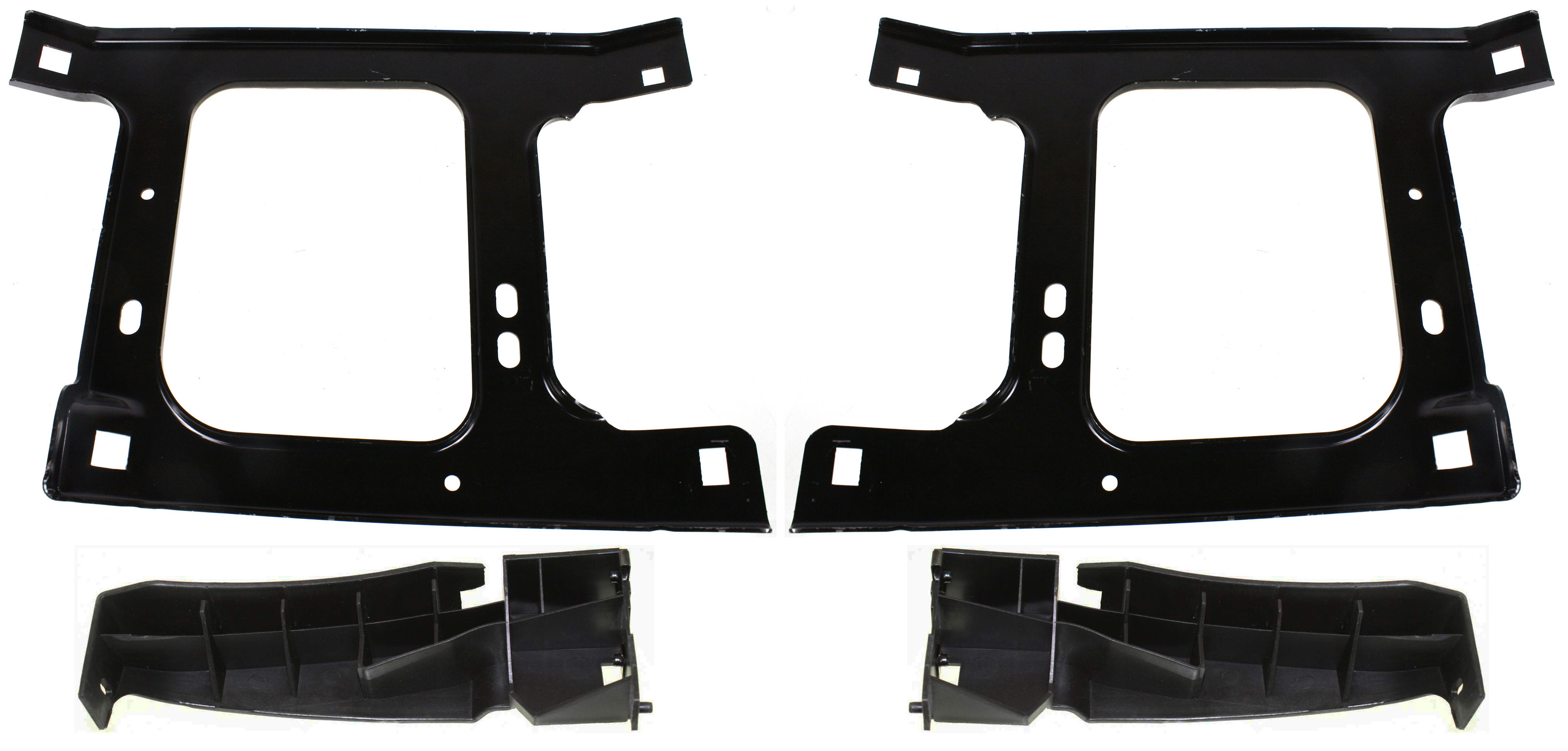 AM RAM FULL SIZE P U 03-09 FRONT BUMPER BRACKET RH AND LH Set of 4 SKU SET D013107-4 Partslink CH1067127 CH1066127 CH1067130 CH1066130 OEM 55077208AA 55077209AA 68044622