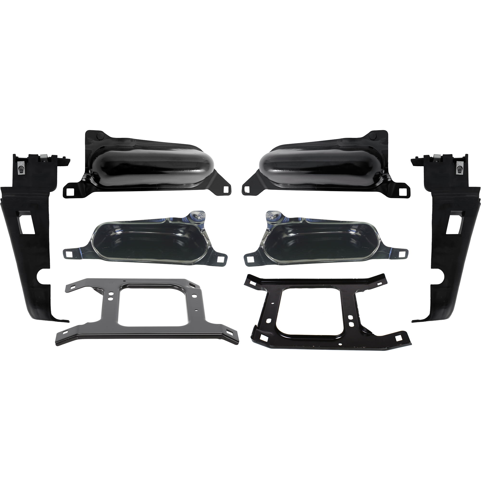 AM RAM FULL SIZE PICKUP 06-08 FRONT BUMPER BRACKET RH AND LH Upper and Lower Set of 8 SKU SET D013107 C Partslink CH1066127 CH1066130 CH1066138 CH1066139 CH1067127 CH1067130 CH1067138 CH1067139 OEM 55077208AA 55077209AA 55077956