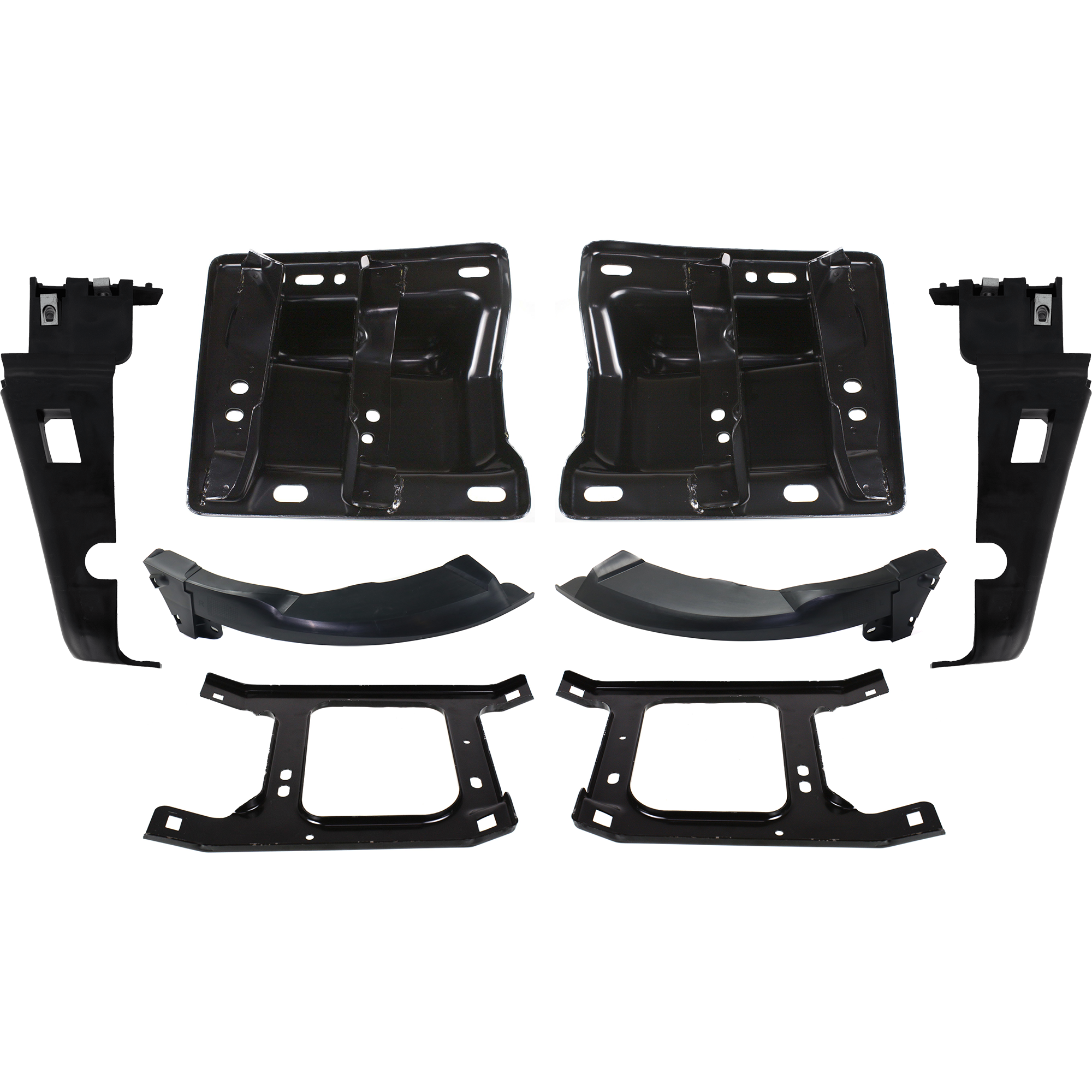 AM RAM 1500-02-04 FRONT BUMPER BRACKET RH AND LH Upper Plate Set of 8 SKU SET D013141 C Partslink CH1016101 CH1066141 CH1017101 CH1067141 CH1066127 CH1066130 CH1066131 CH1067127 CH1067130 CH1067131 OEM 55077208AA 55077209AA 55077220