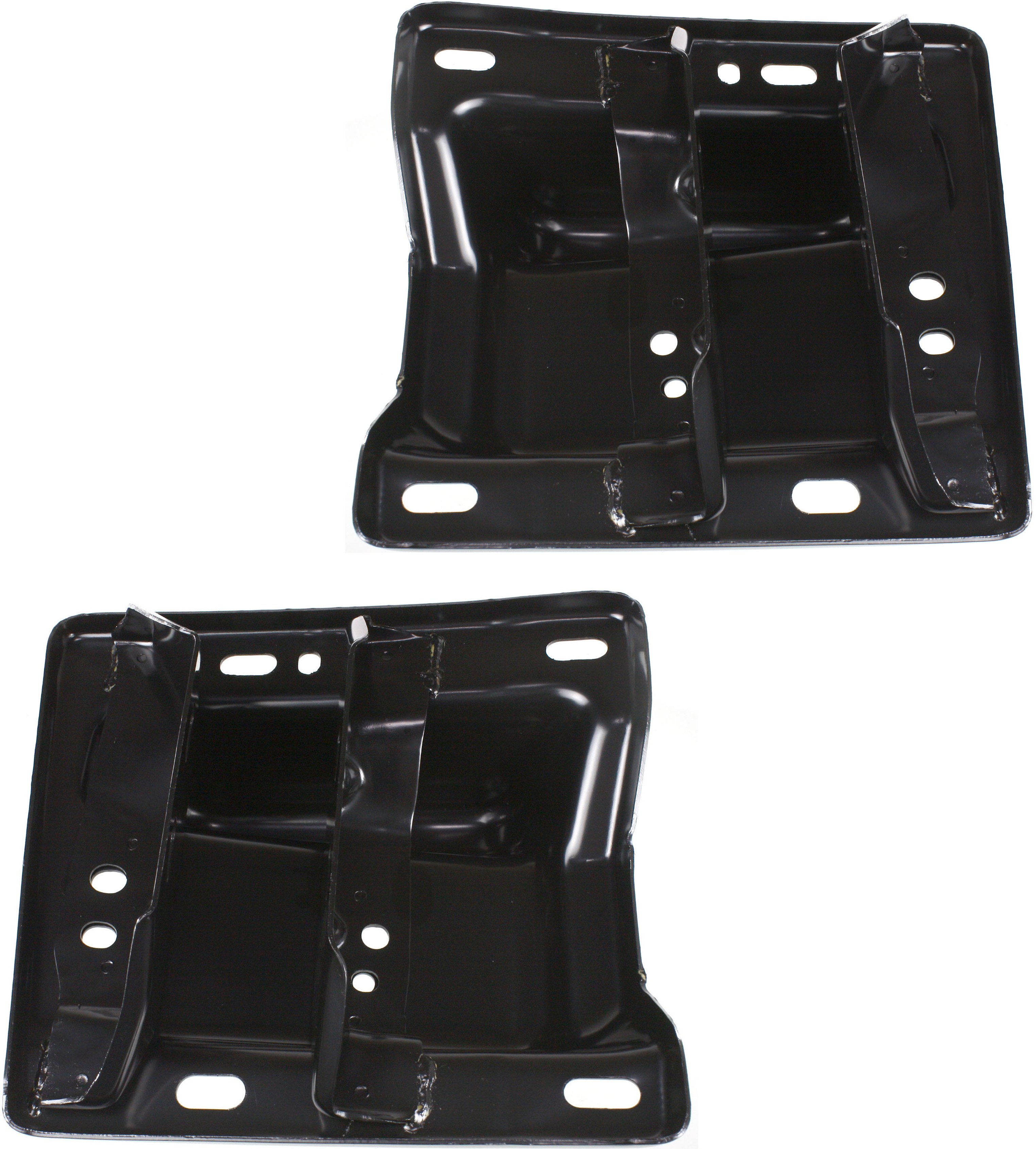 AM DODGE FULL SIZE P U 1500-02-05 FRONT BUMPER BRACKET RH AND LH Plate w o Tow Hooks w o Sport Model SKU SET D013141 Partslink CH1067131 CH1066131 OEM 55077220AC 55077221AC