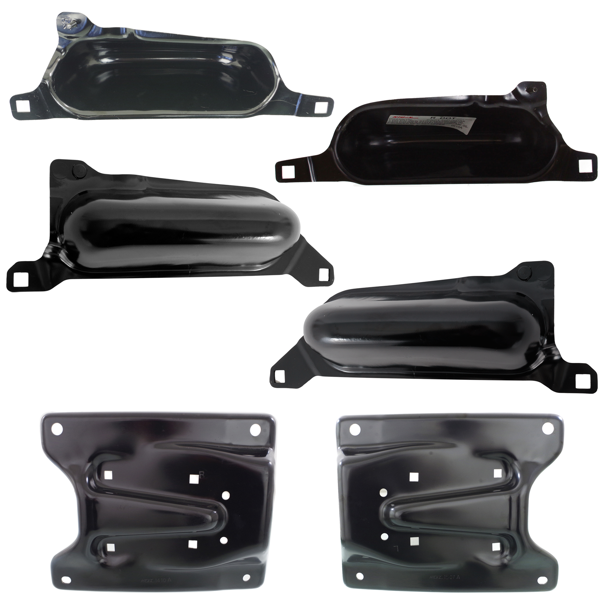 AM DODGE FULL SIZE PICKUP 06-08 FRONT BUMPER BRACKET RH AND LH Upper and Lower Set of 6 SKU SET D013153 A Partslink CH1066137 CH1066138 CH1066139 CH1067137 CH1067138 CH1067139 OEM 55077950AA 55077953AA 55077956