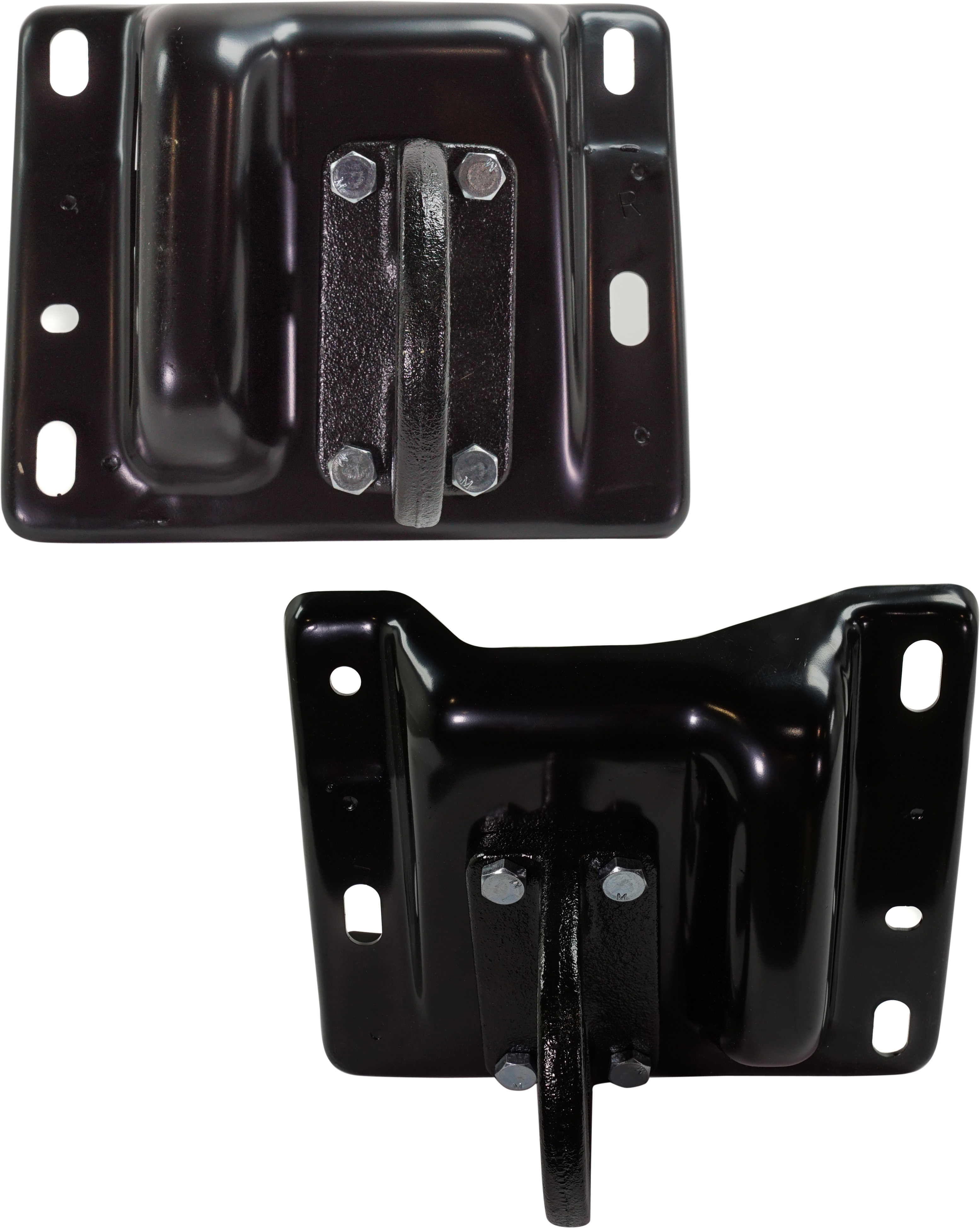 AM RAM P U 2500-3500-10-18 FRONT BUMPER BRACKET RH AND LH Steel With Tow Hook SKU SET D013161 Partslink CH1067140 CH1066140 OEM 68196252AB 68196253AB