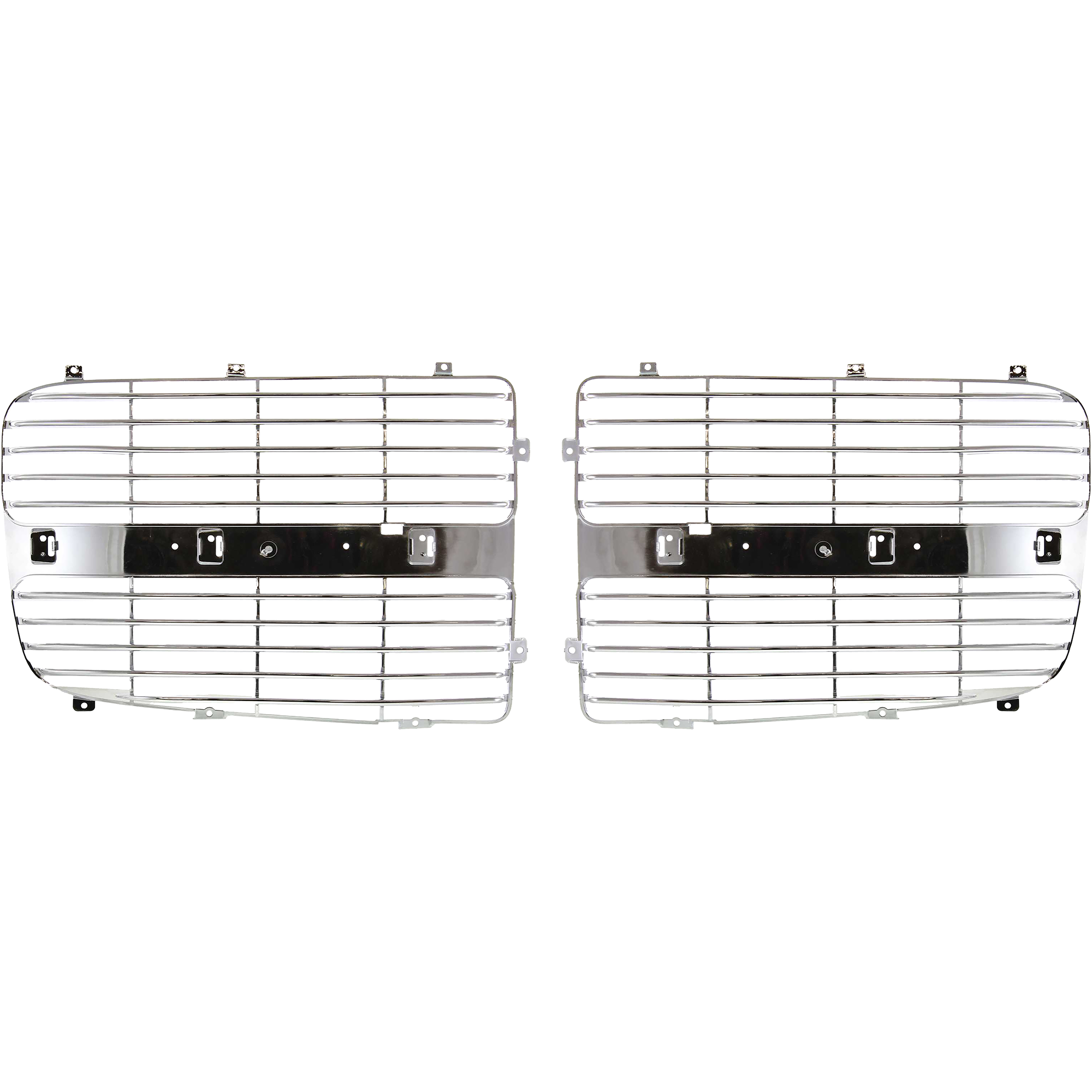 AM DODGE FULL SIZE P U 02-05 GRILLE INSERT RH AND LH Horizontal Bar Chrome SKU SET D070305 Partslink CH1201103 CH1201104 OEM 5073296AA 5073297AA