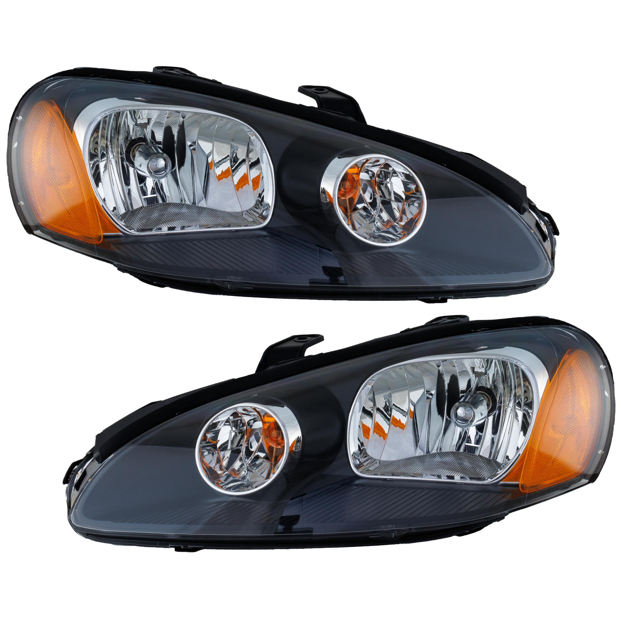 AM STRATUS 03-05 HEAD LAMP RH AND LH Assembly Halogen Coupe CAPA SKU SET D100113Q Partslink MI2502134C MI2503134C OEM MN133279 MN133280