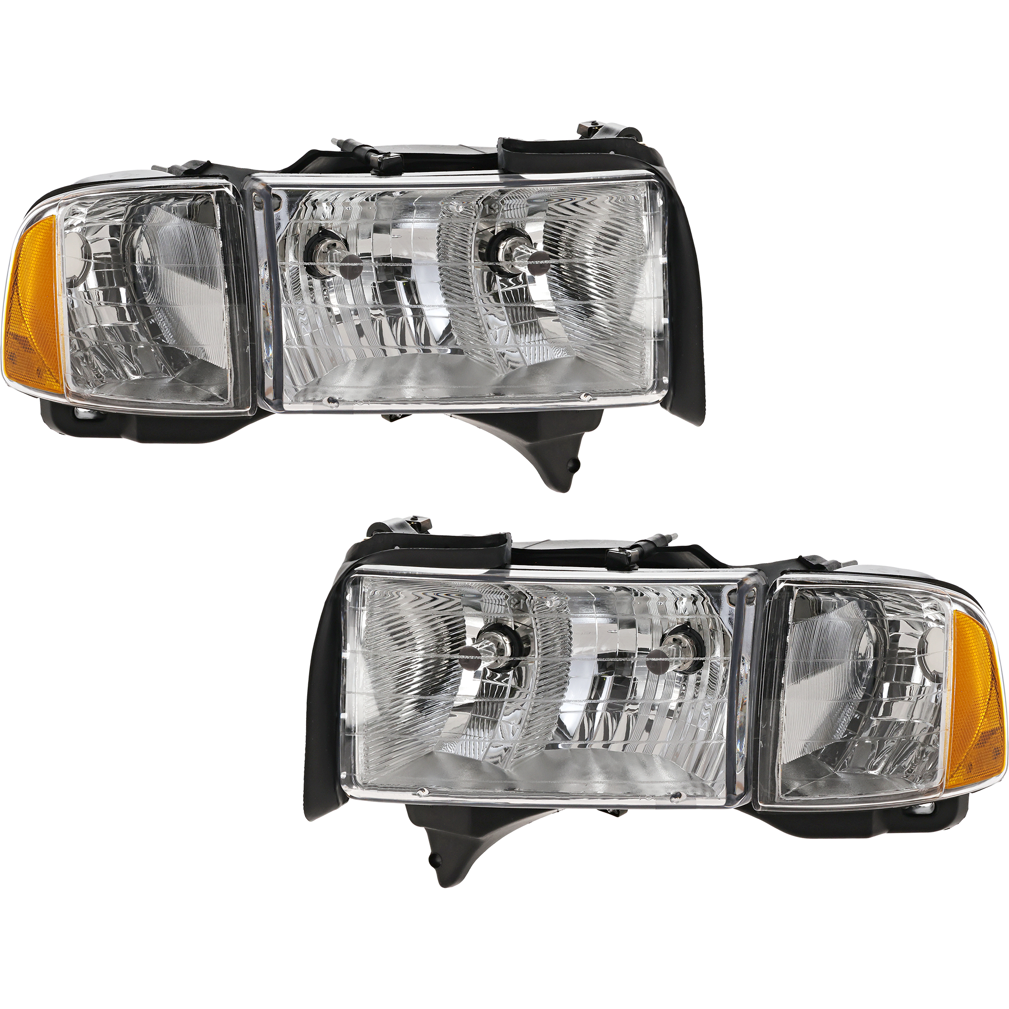 AM DODGE FULL SIZE PIKCUP 99-02 HEAD LAMP RH AND LH Lens and Housing Halogen w Corner Light w Sport Package SKU SET D100125 OEM 55077025AC 55077025AG 55077024