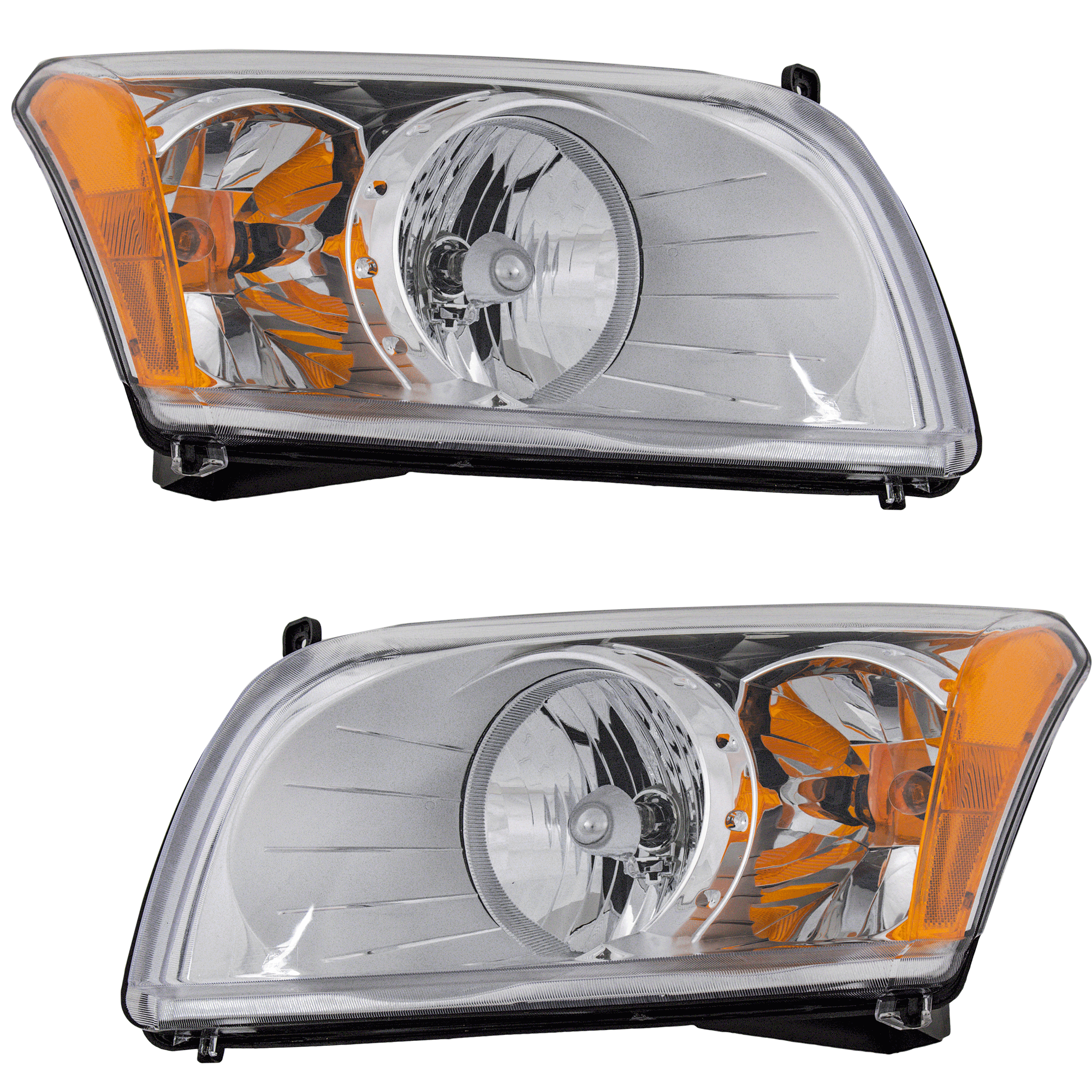 AM CALIBER 07-12 HEAD LAMP RH AND LH Assembly Halogen SKU SET D100147 Partslink CH2518118 CH2519118 OEM 5303738AK 5303738AJ 5303739AK