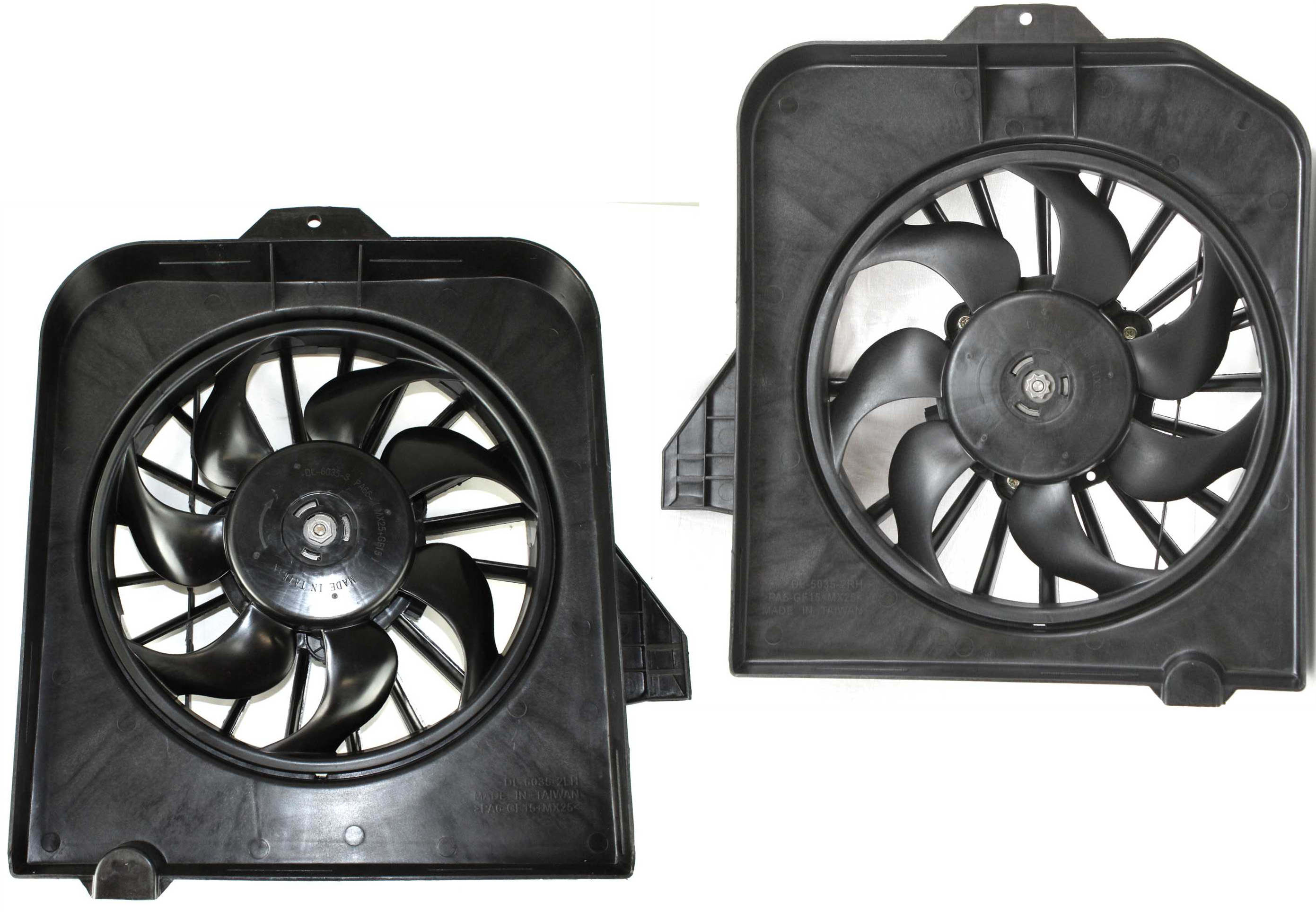 AM CARAVAN 02-05 COOLING FAN ASSEMBLY RH AND LH SKU SET D160915 Partslink CH3113102 CH3115123 OEM 4809170AF 4809171AG