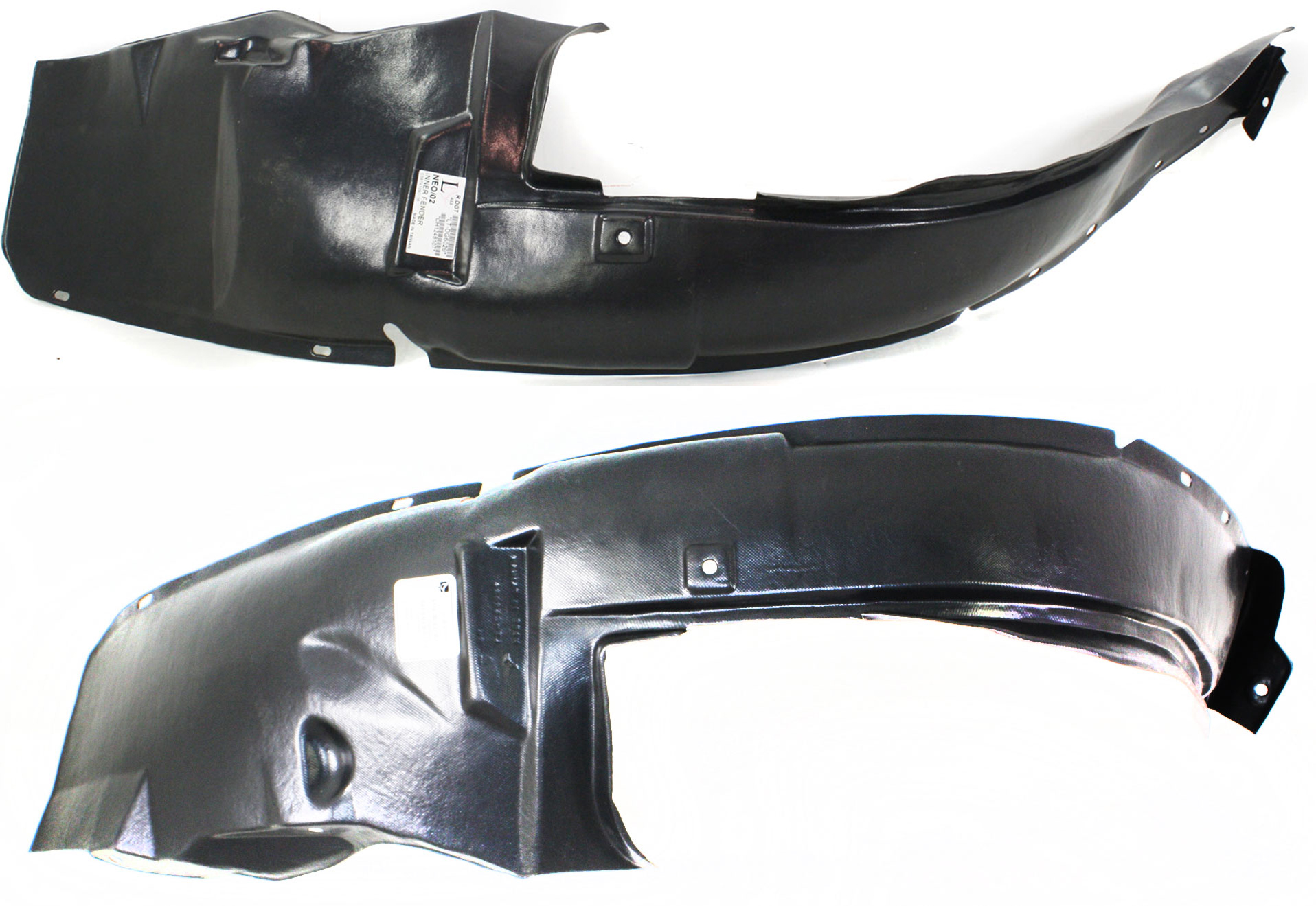 AM NEON 02-04 FRONT FENDER LINER RH and LH R T Model 03-04 SKU SET D222125 Partslink CH1249126 CH1248126 OEM 5008674AA 5008675AA