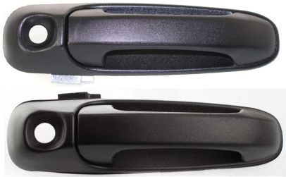 AM DODGE FULL SIZE P U 02-09 DAKOTA 05-11 FRONT EXTERIOR DOOR HANDLE SET Textured Black w Key Hole SKU SET D462136 Partslink CH1310120 CH1311126 OEM 55275949AC 55275948AC 55276882