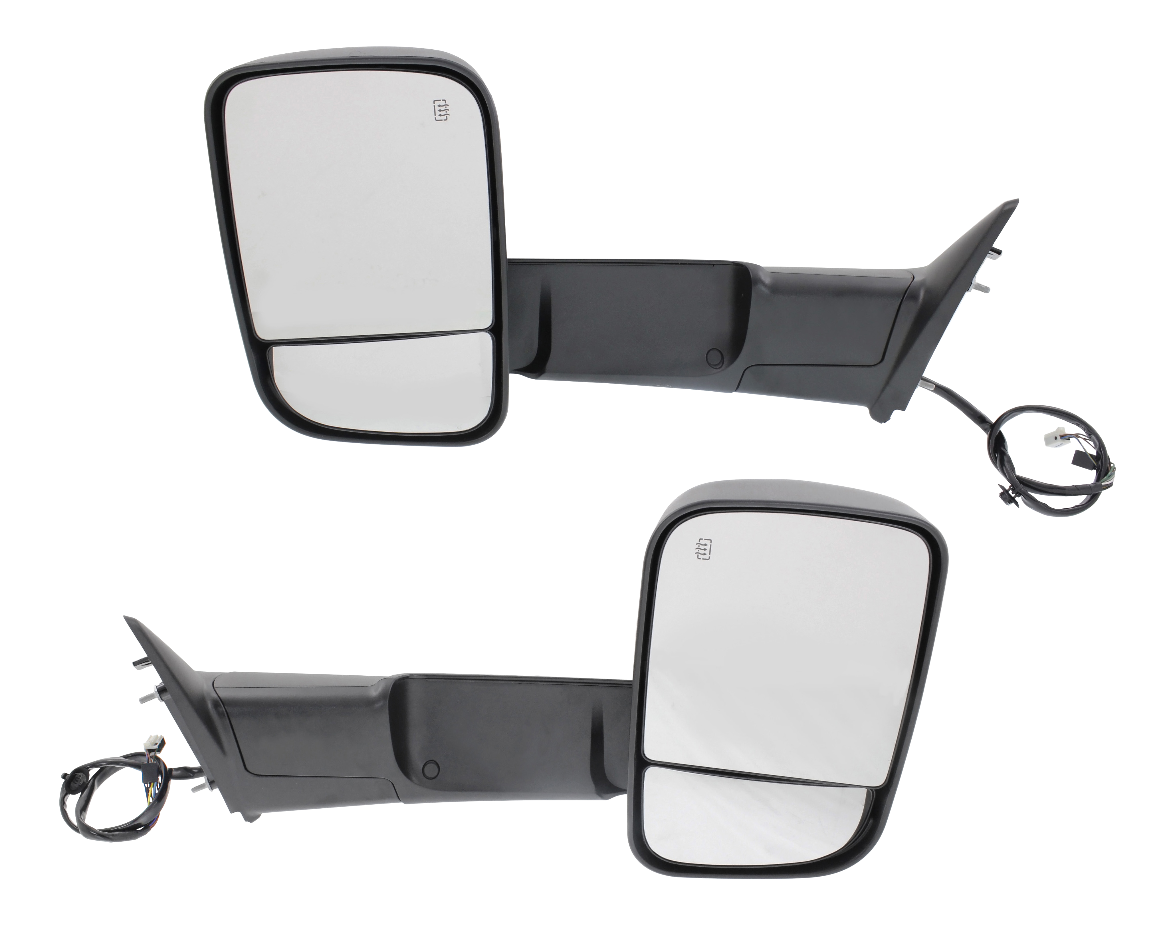 AM RAM 2500-3500 P U 15-18 TOWING MIRROR RH AND LH Power Power Folding Heated Textured w Puddle and Signal Lights No Memory 2500 w Towing Package SKU SET DG02ER S Partslink CH1320401 CH1321401 OEM 68412880AC 68412883AC