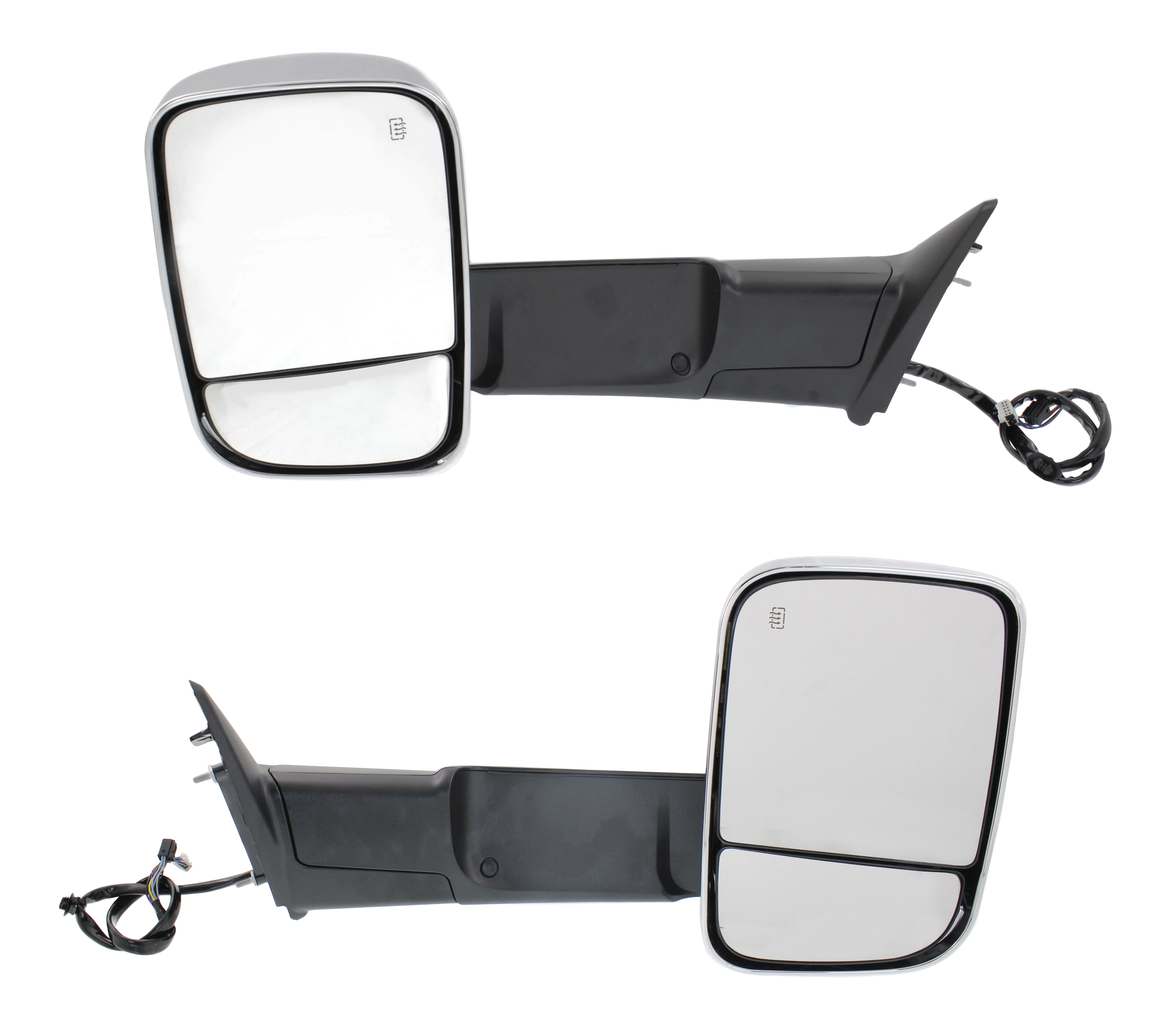 AM RAM 2500-3500 P U 15-18 TOWING MIRROR RH AND LH Power Power Folding Heated Chrome w Memory Puddle Light and Signal Light 2500 w Towing Package SKU SET DG04CR S Partslink CH1320398 CH1321398 OEM 68416902AC 68416903AC